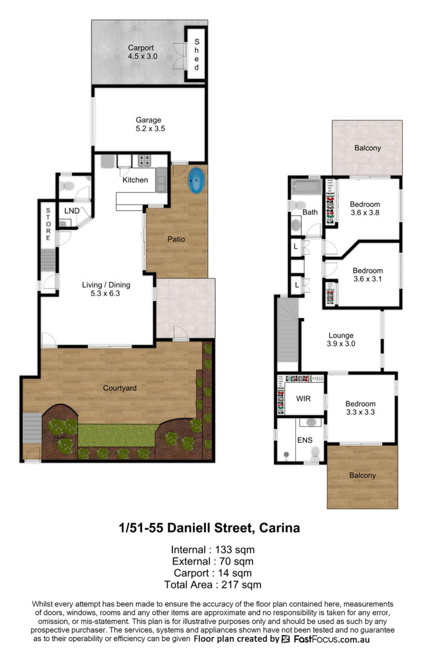 Floorplan of Homely townhouse listing, 1/51-55 Daniells Street, Carina QLD 4152