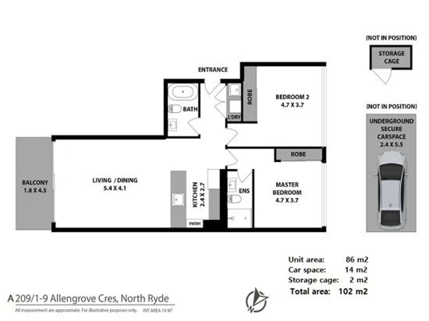 Floorplan of Homely apartment listing, 209A/1-9 Allengrove Crescent, North Ryde NSW 2113