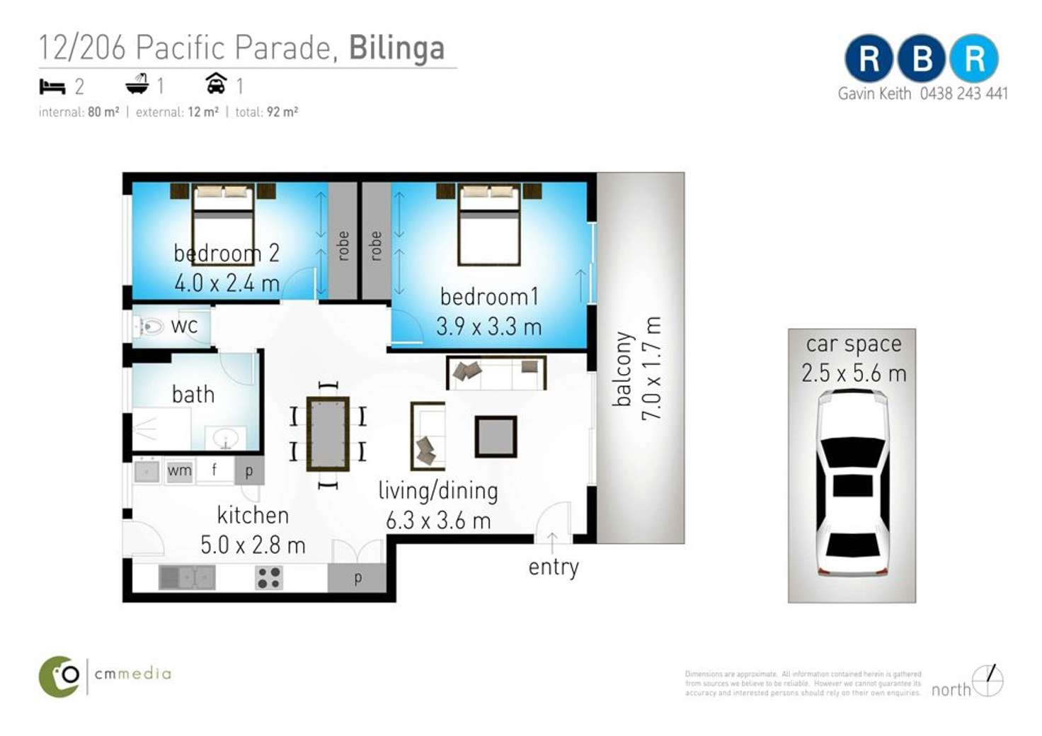 Floorplan of Homely unit listing, 12/206 Pacific Parade, Bilinga QLD 4225