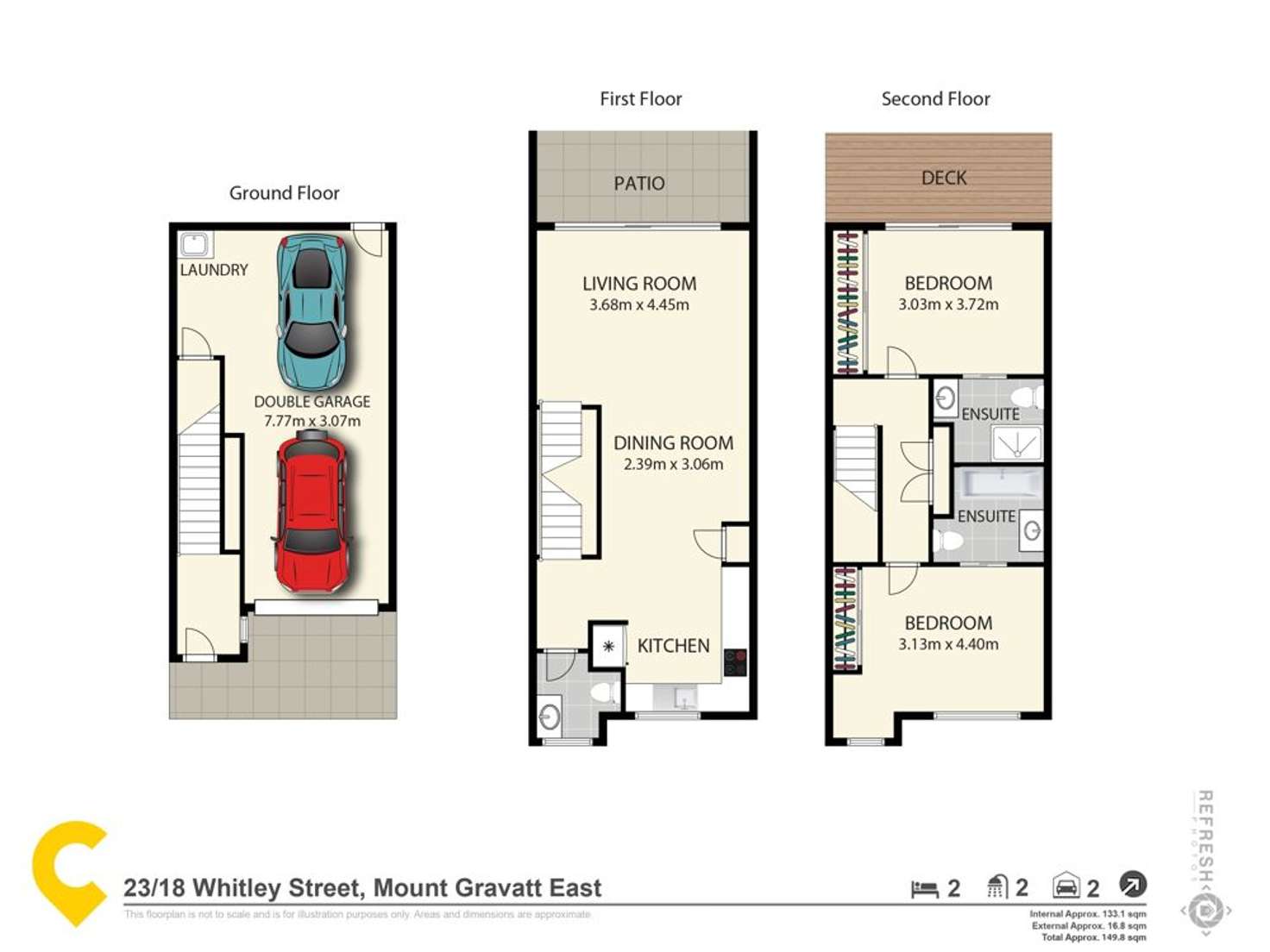 Floorplan of Homely townhouse listing, 23/18 Whitley Street, Mount Gravatt East QLD 4122