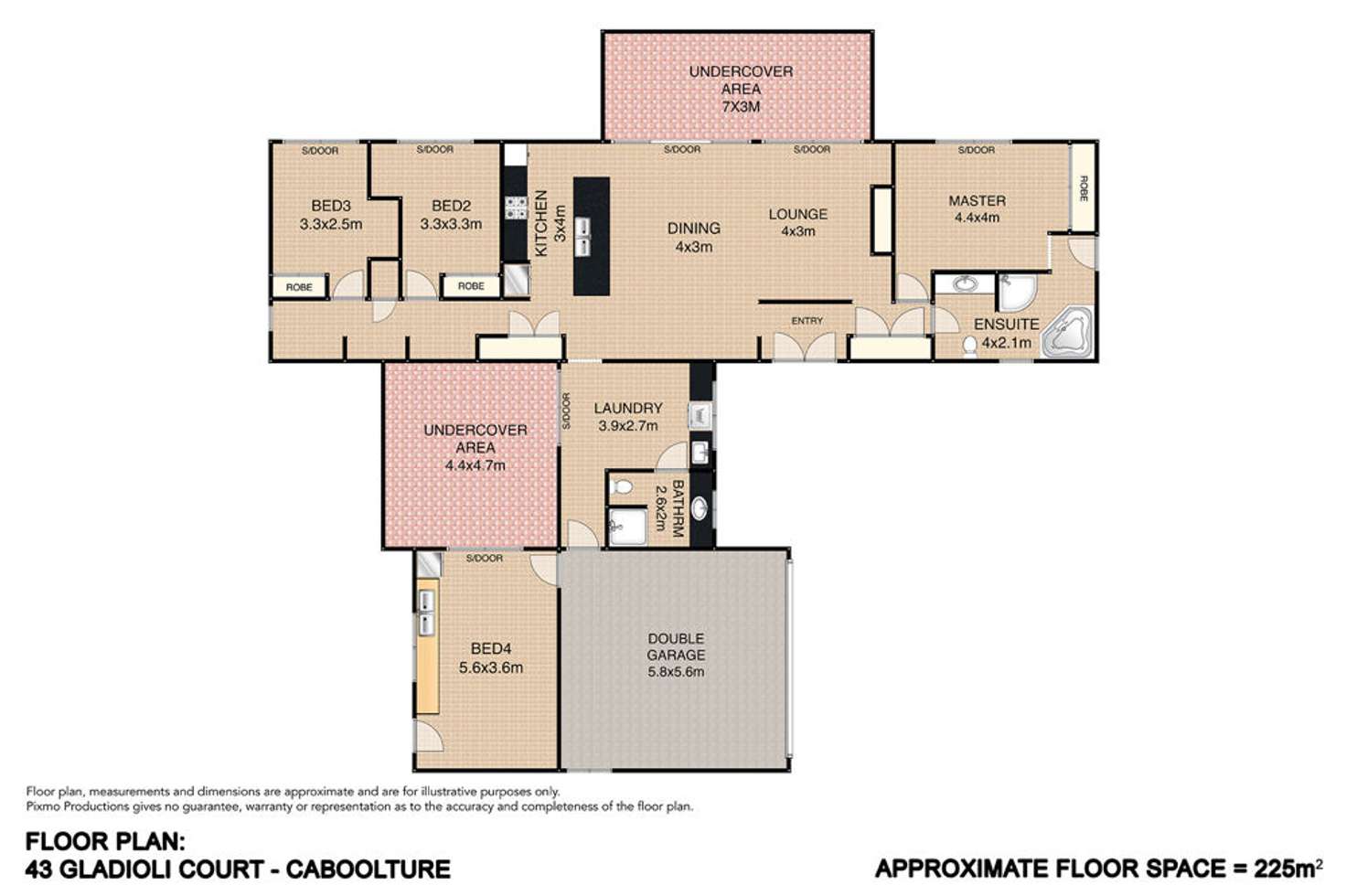 Floorplan of Homely acreageSemiRural listing, 43 Gladioli Court, Caboolture QLD 4510