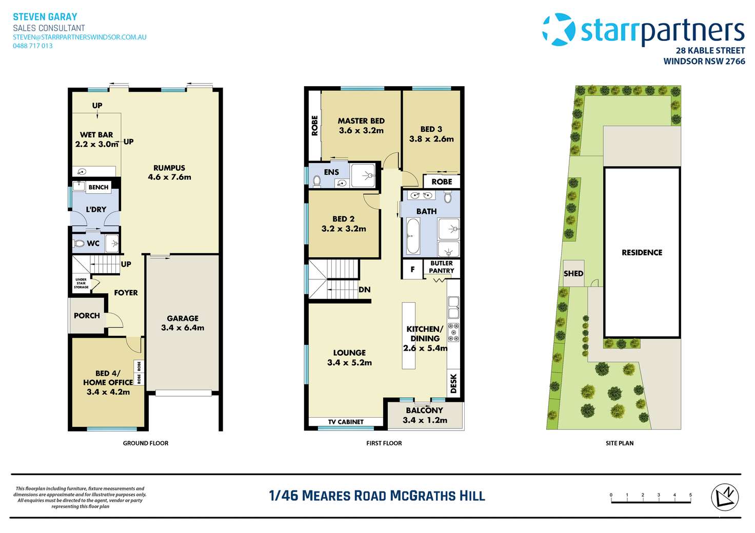 Floorplan of Homely semiDetached listing, 1/46 Meares Road, Mcgraths Hill NSW 2756
