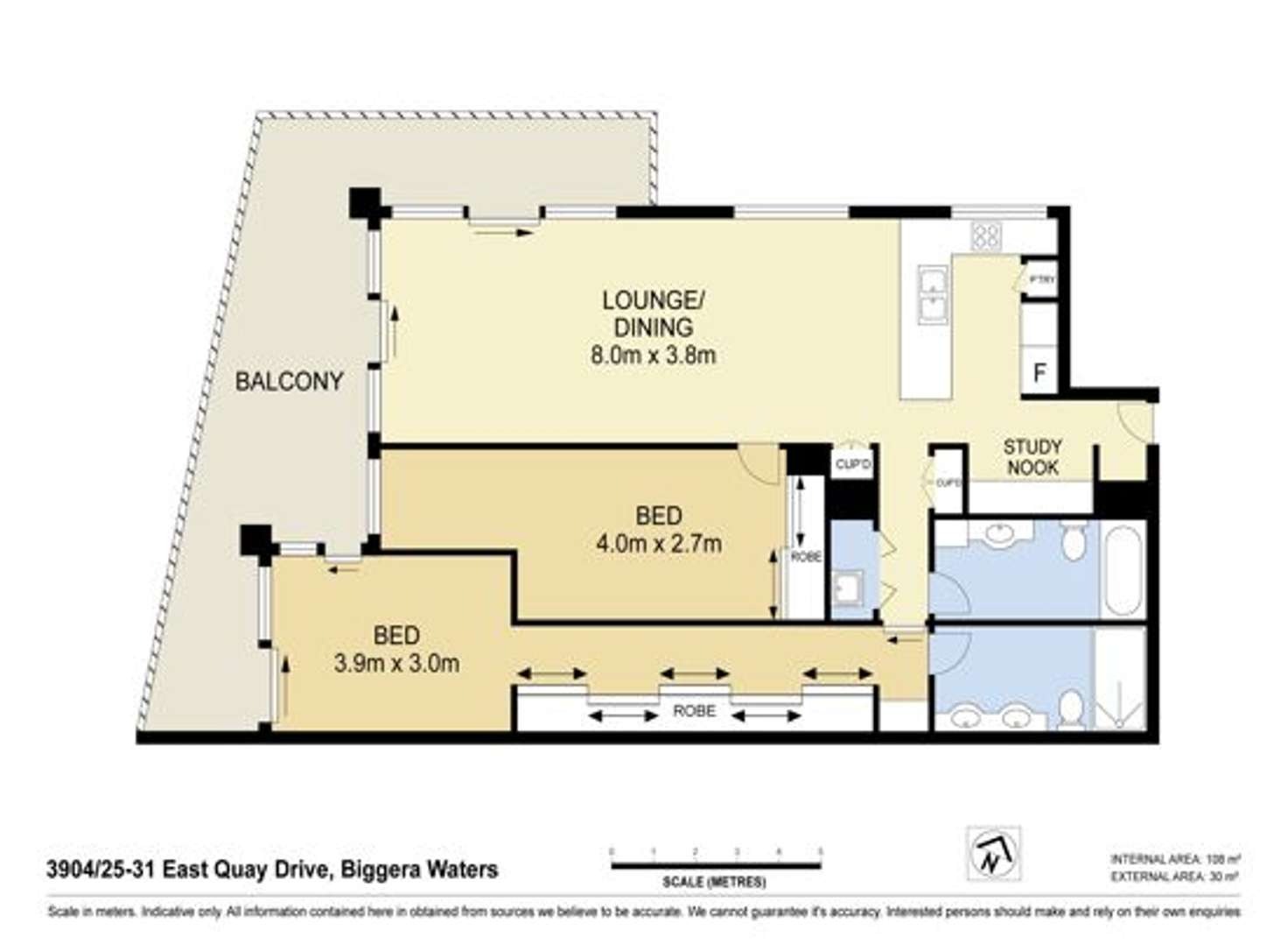 Floorplan of Homely apartment listing, 3904/25-31 East Quay Drive, Biggera Waters QLD 4216