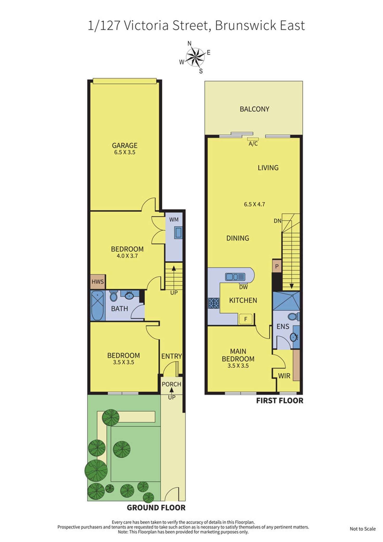 Floorplan of Homely townhouse listing, 1/127 Victoria Street, Brunswick East VIC 3057