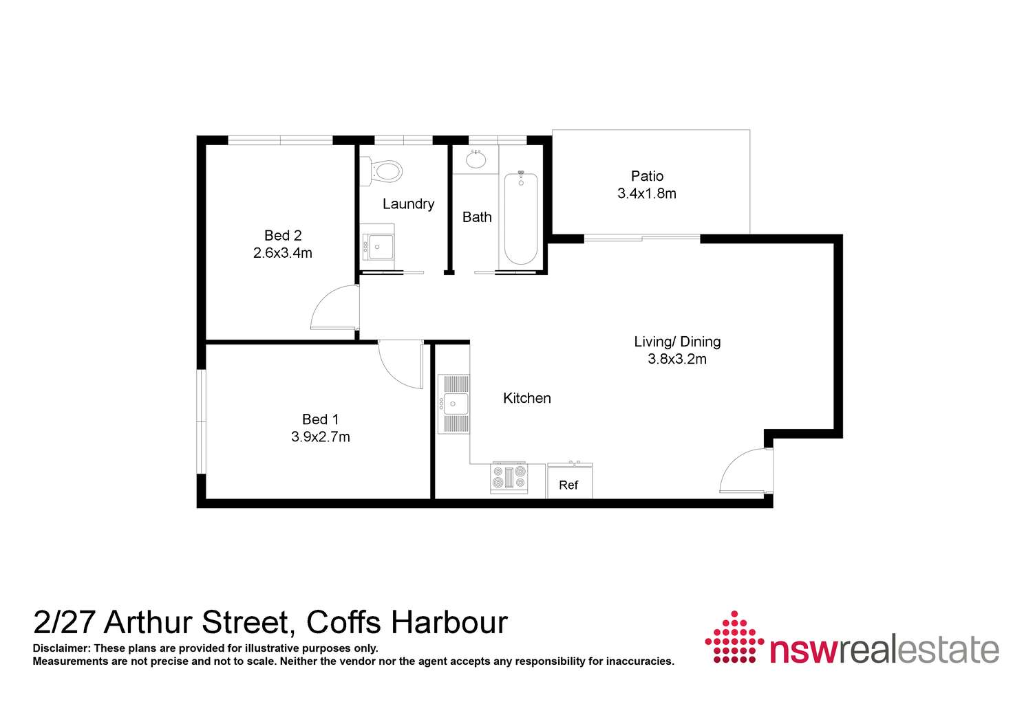 Floorplan of Homely unit listing, 2/27 Arthur Street, Coffs Harbour NSW 2450