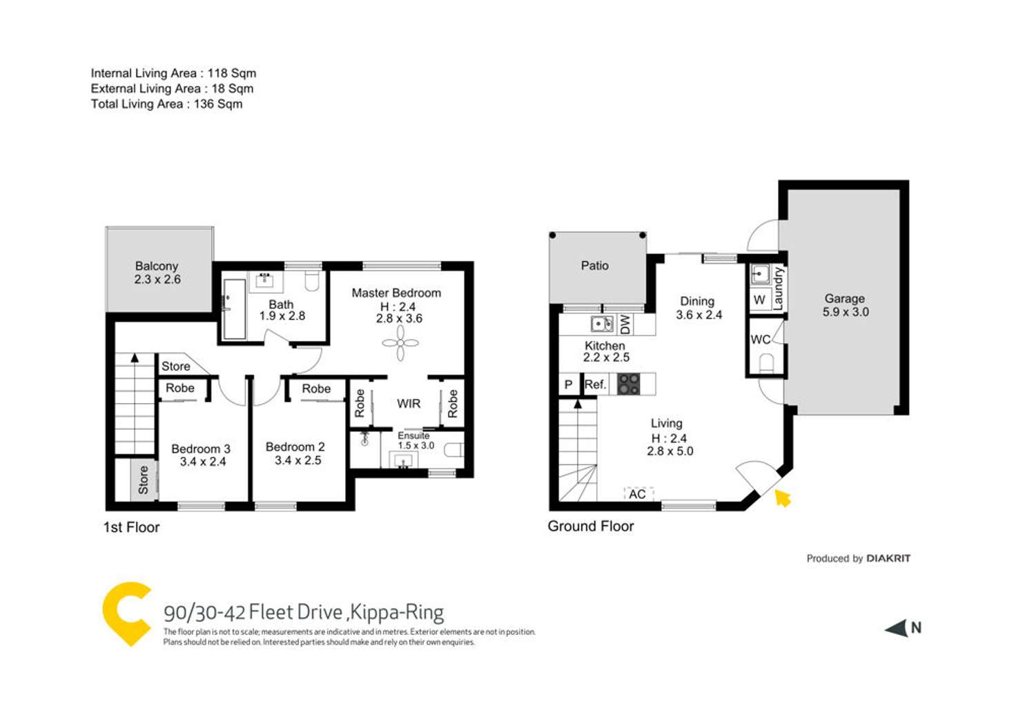 Floorplan of Homely townhouse listing, 90/30-42 Fleet Drive, Kippa-Ring QLD 4021