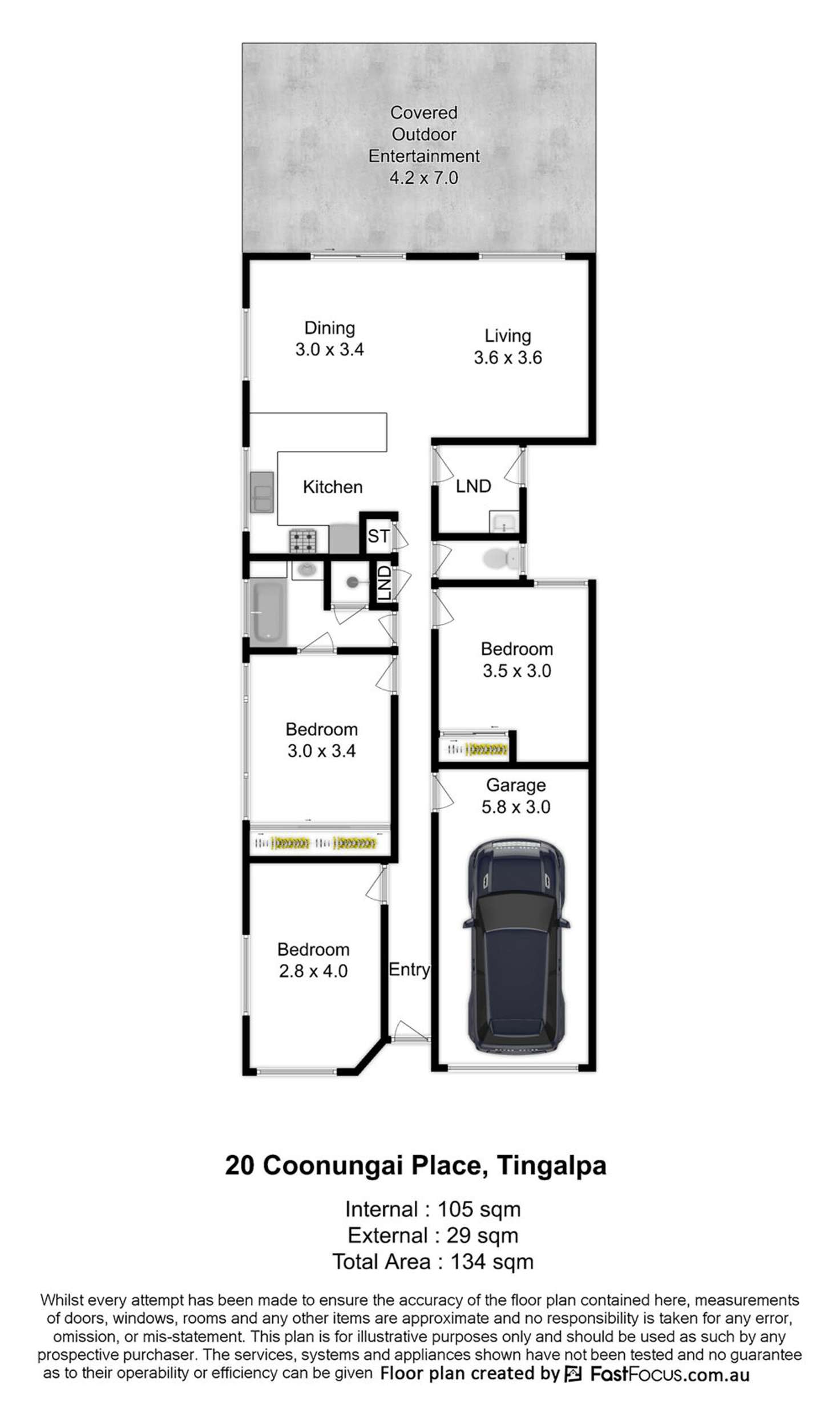 Floorplan of Homely house listing, 20 Coonungai Place, Tingalpa QLD 4173
