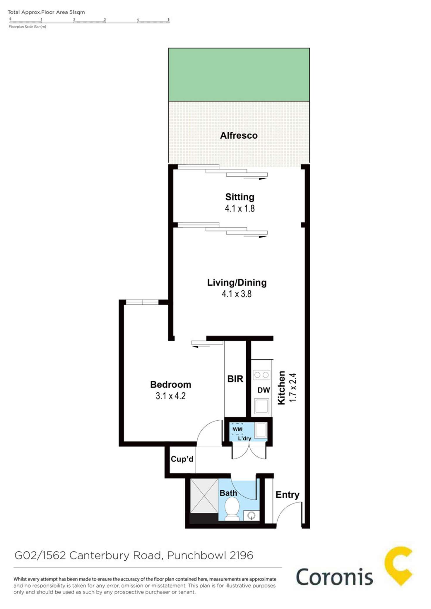 Floorplan of Homely unit listing, G02/1562 Canterbury Road, Punchbowl NSW 2196