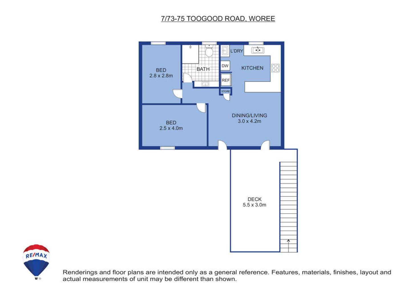 Floorplan of Homely unit listing, 7/73-75 Toogood Road, Woree QLD 4868