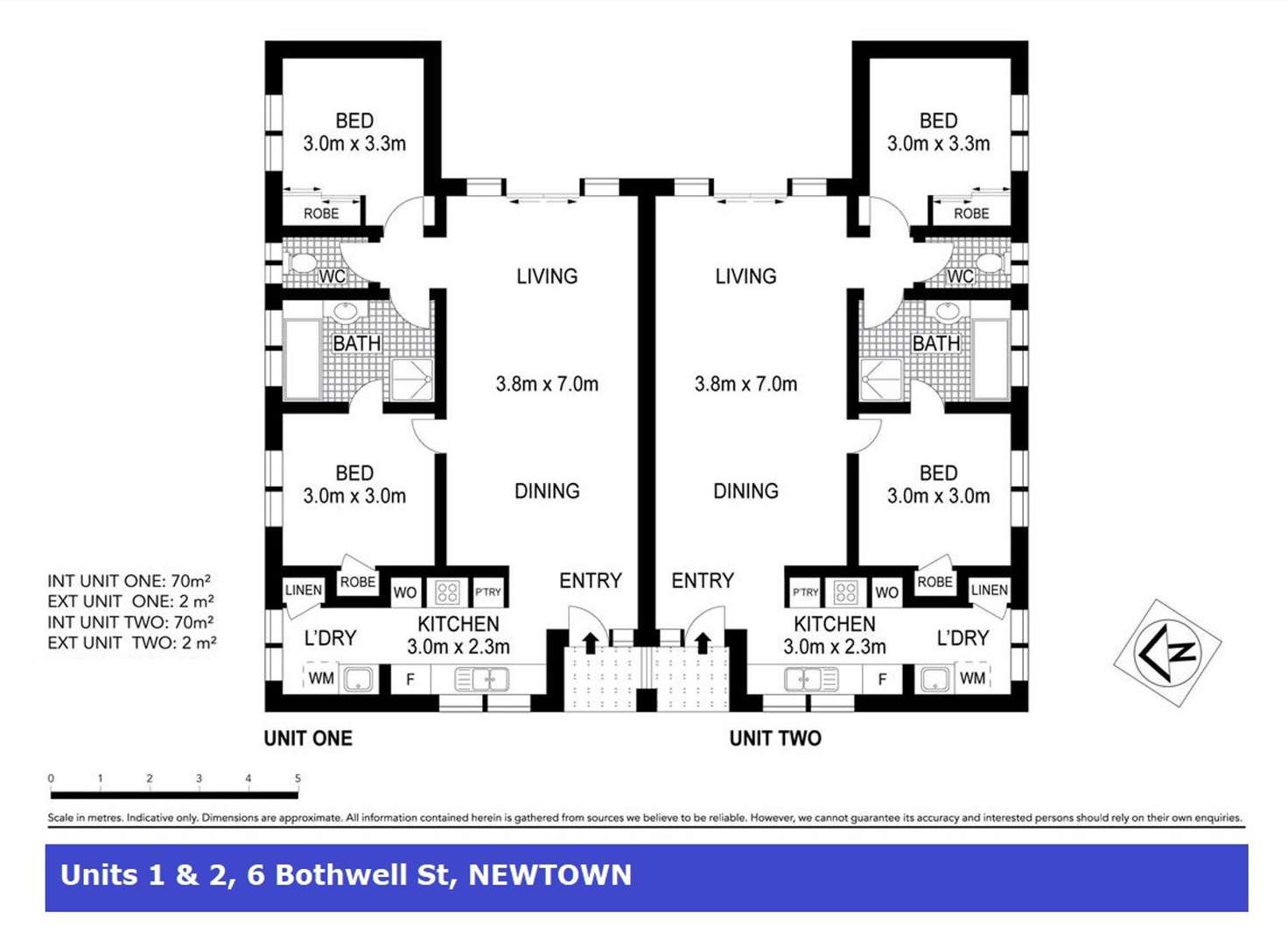 Floorplan of Homely blockOfUnits listing, 1 & 2 / 6 Bothwell Street, Newtown QLD 4350