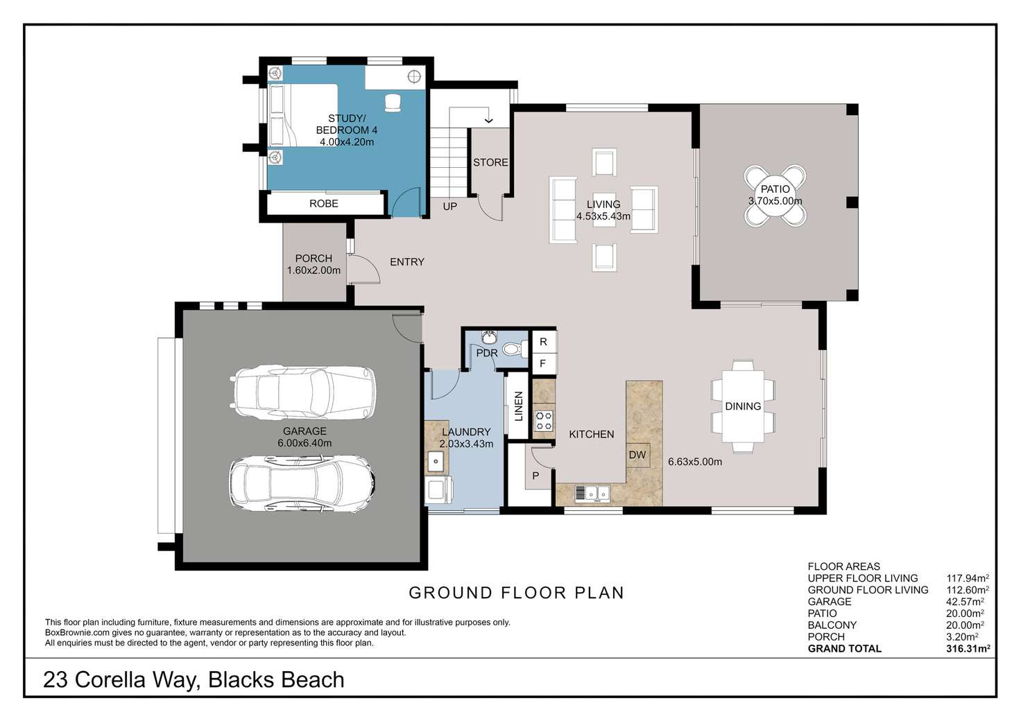 Floorplan of Homely house listing, 23 Corella Way, Blacks Beach QLD 4740