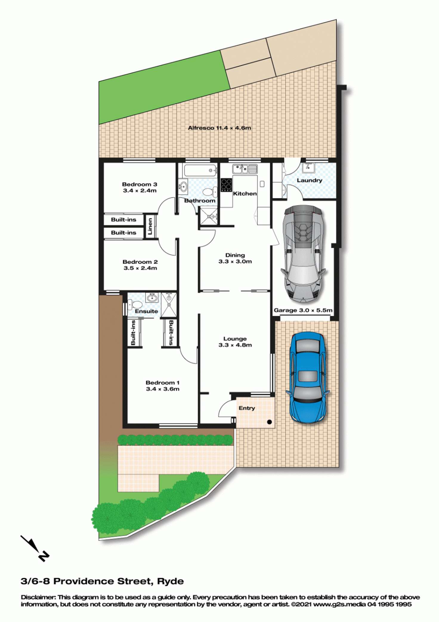 Floorplan of Homely villa listing, 3/6-8 Providence Road, Ryde NSW 2112