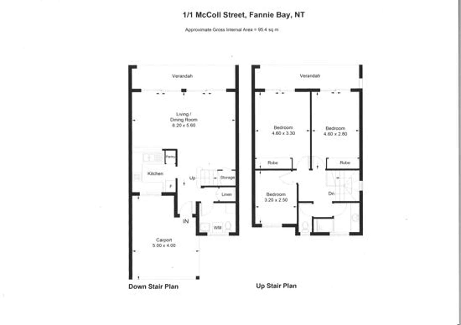Floorplan of Homely unit listing, 1/1 McColl St, Fannie Bay NT 820