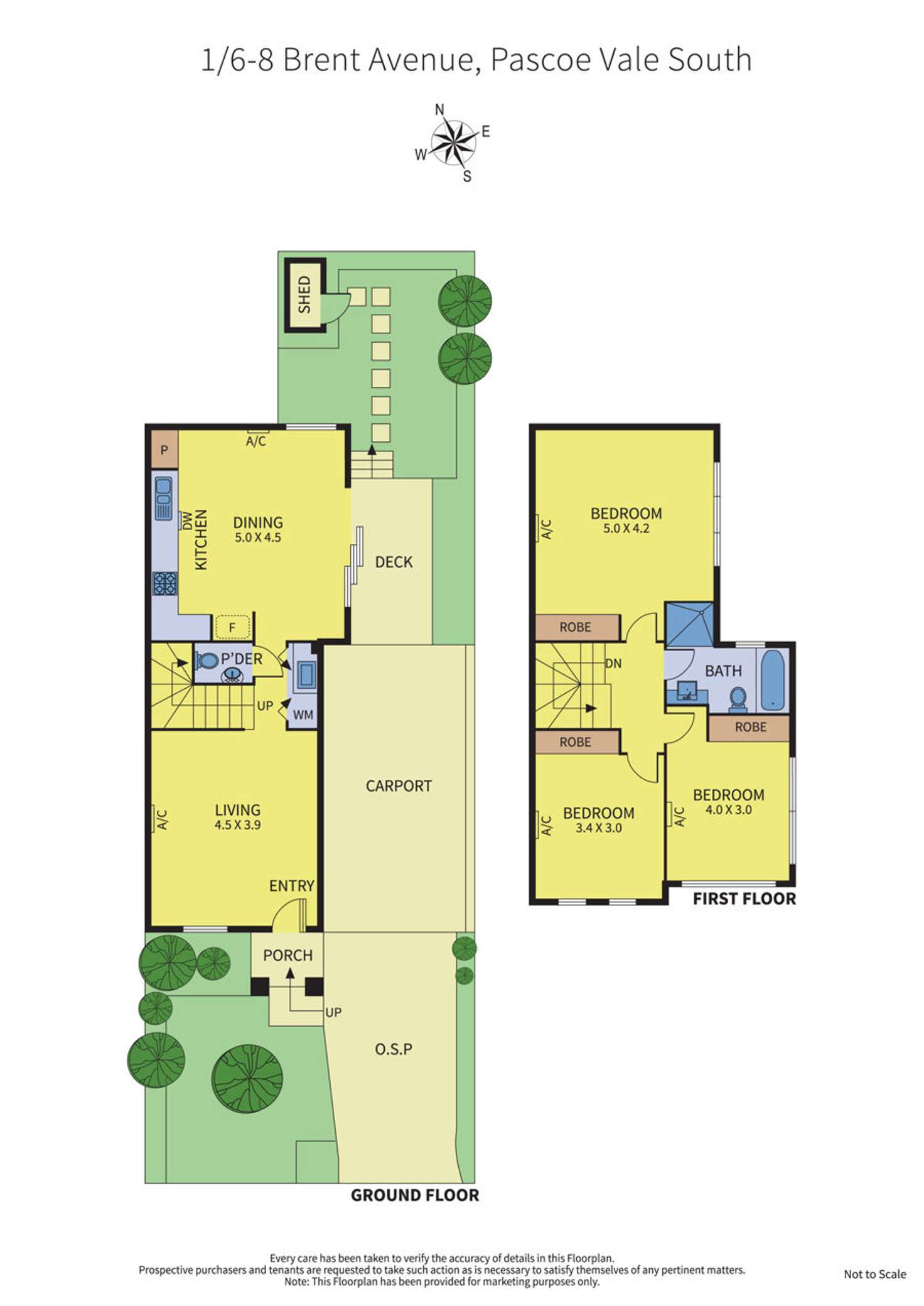 Floorplan of Homely townhouse listing, 1/6-8 Brentwood Avenue, Pascoe Vale South VIC 3044