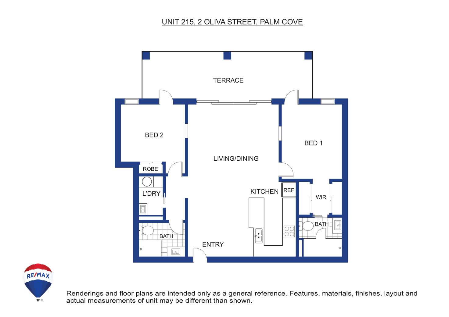 Floorplan of Homely unit listing, 215/2 Oliva Street, Palm Cove QLD 4879