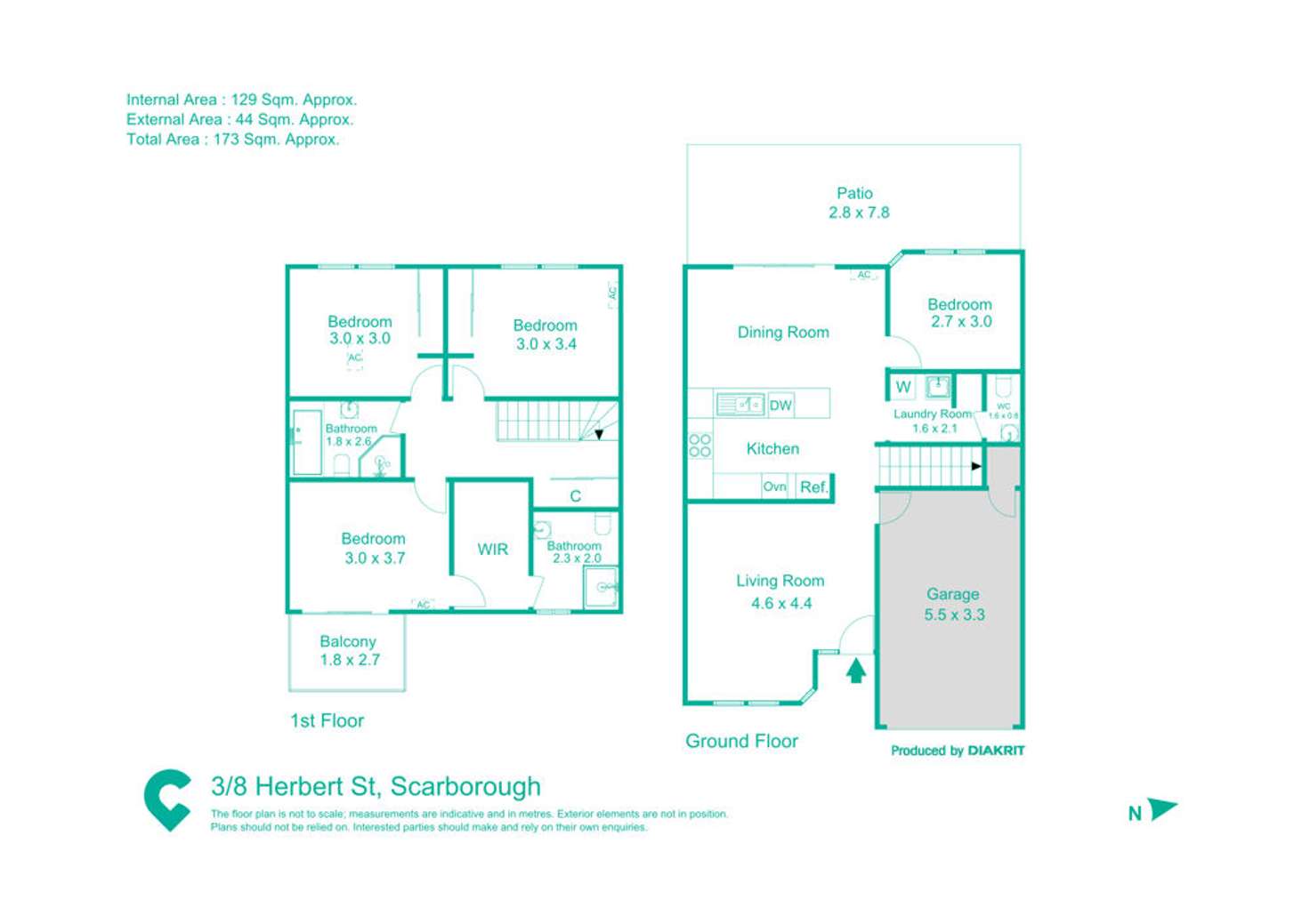 Floorplan of Homely townhouse listing, 3/8 Herbert Street, Scarborough QLD 4020