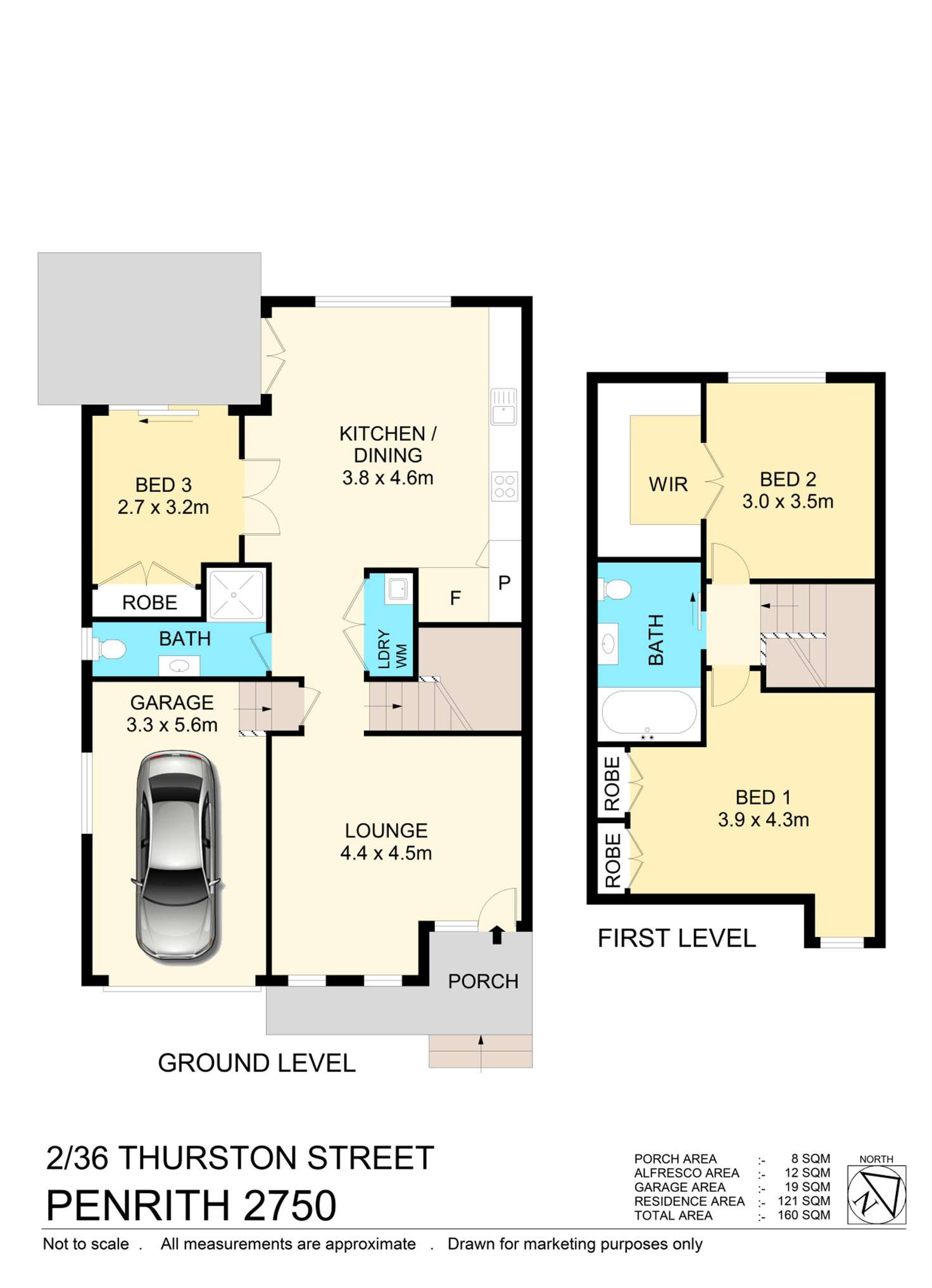 Floorplan of Homely townhouse listing, 2/36 Thurston, Penrith NSW 2750