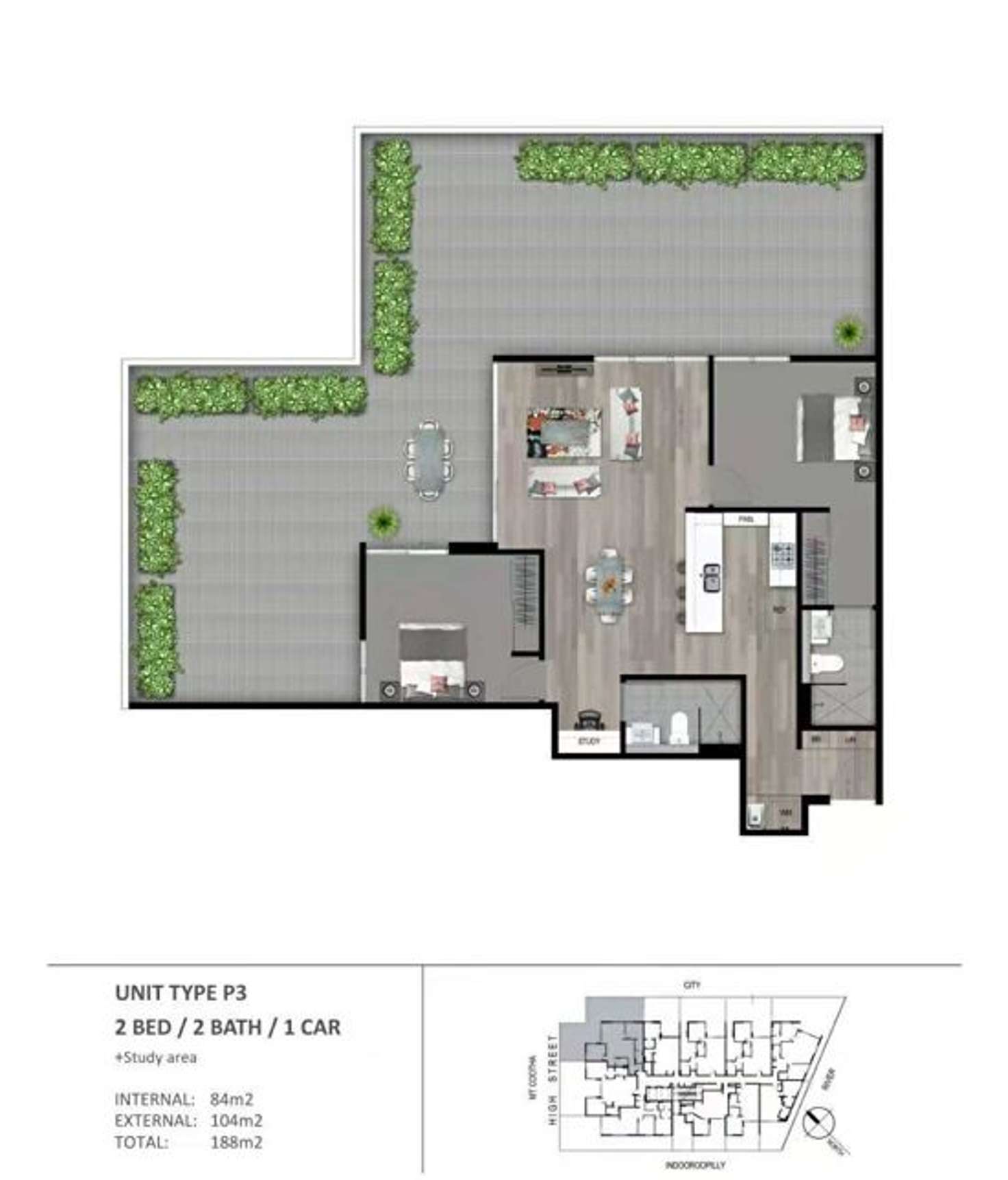 Floorplan of Homely unit listing, 403/66 High Street, Toowong QLD 4066