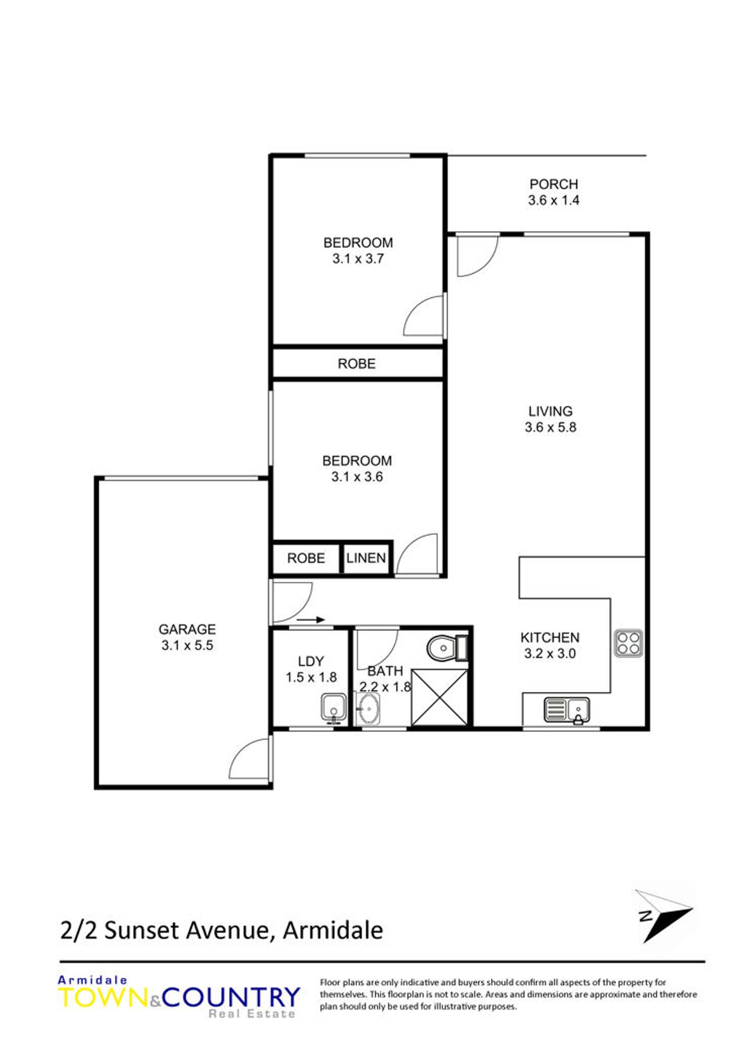 Floorplan of Homely unit listing, 2/2 Sunset Avenue, Armidale NSW 2350