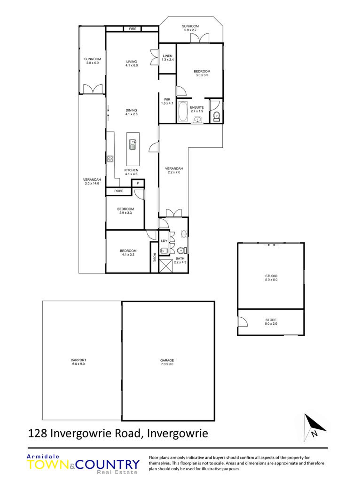 Floorplan of Homely acreageSemiRural listing, 128 Invergowrie Road, Armidale NSW 2350