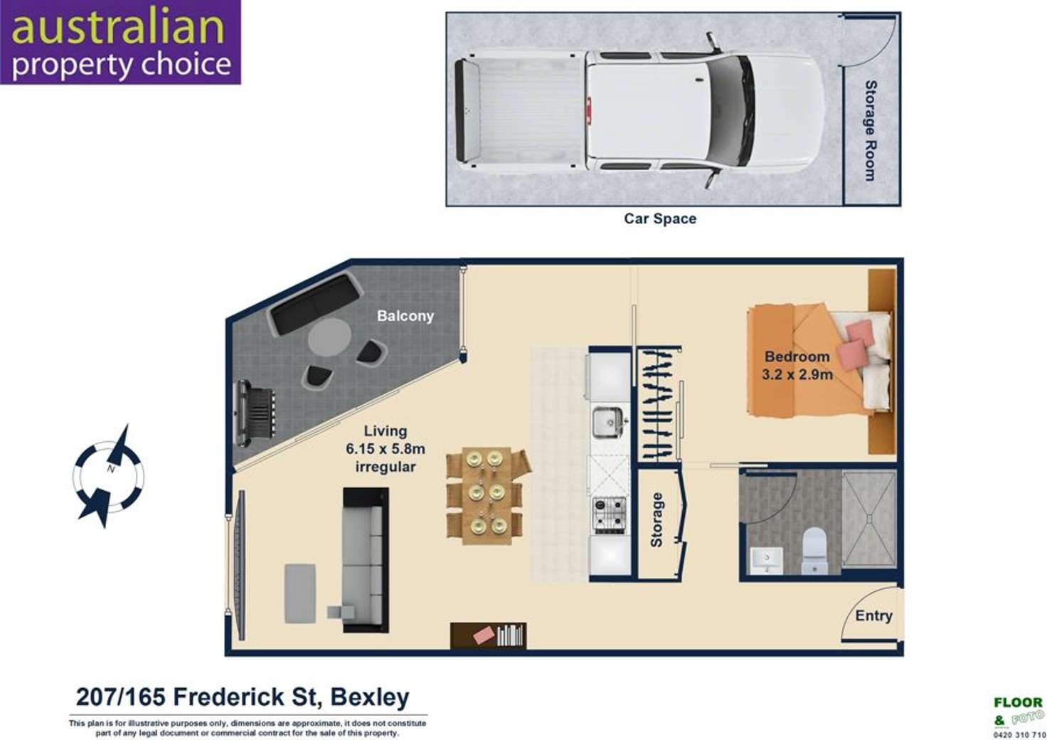 Floorplan of Homely apartment listing, 207/165 Frederick St, Bexley NSW 2207