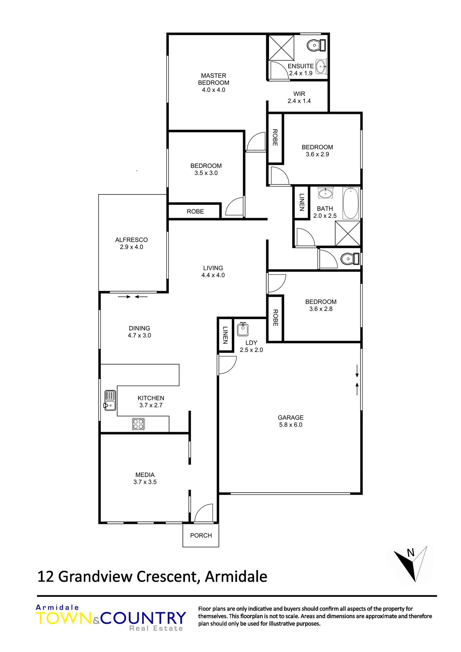 Floorplan of Homely house listing, 12 Grandview Crescent, Armidale NSW 2350