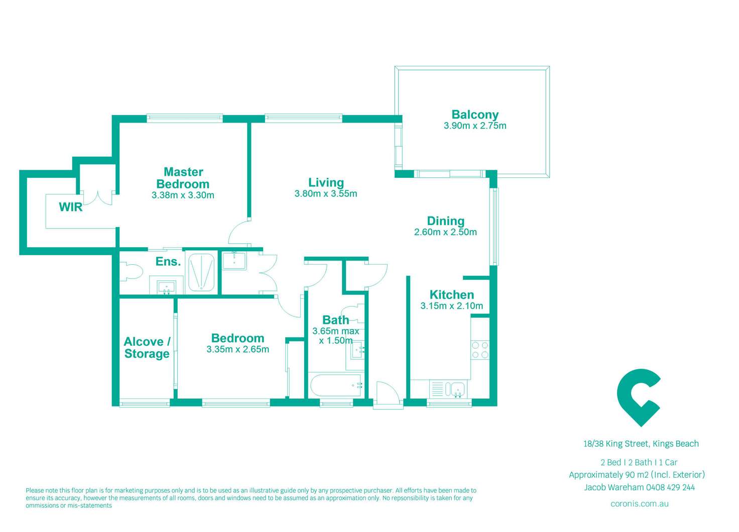Floorplan of Homely unit listing, 18/38 King Street, Kings Beach QLD 4551