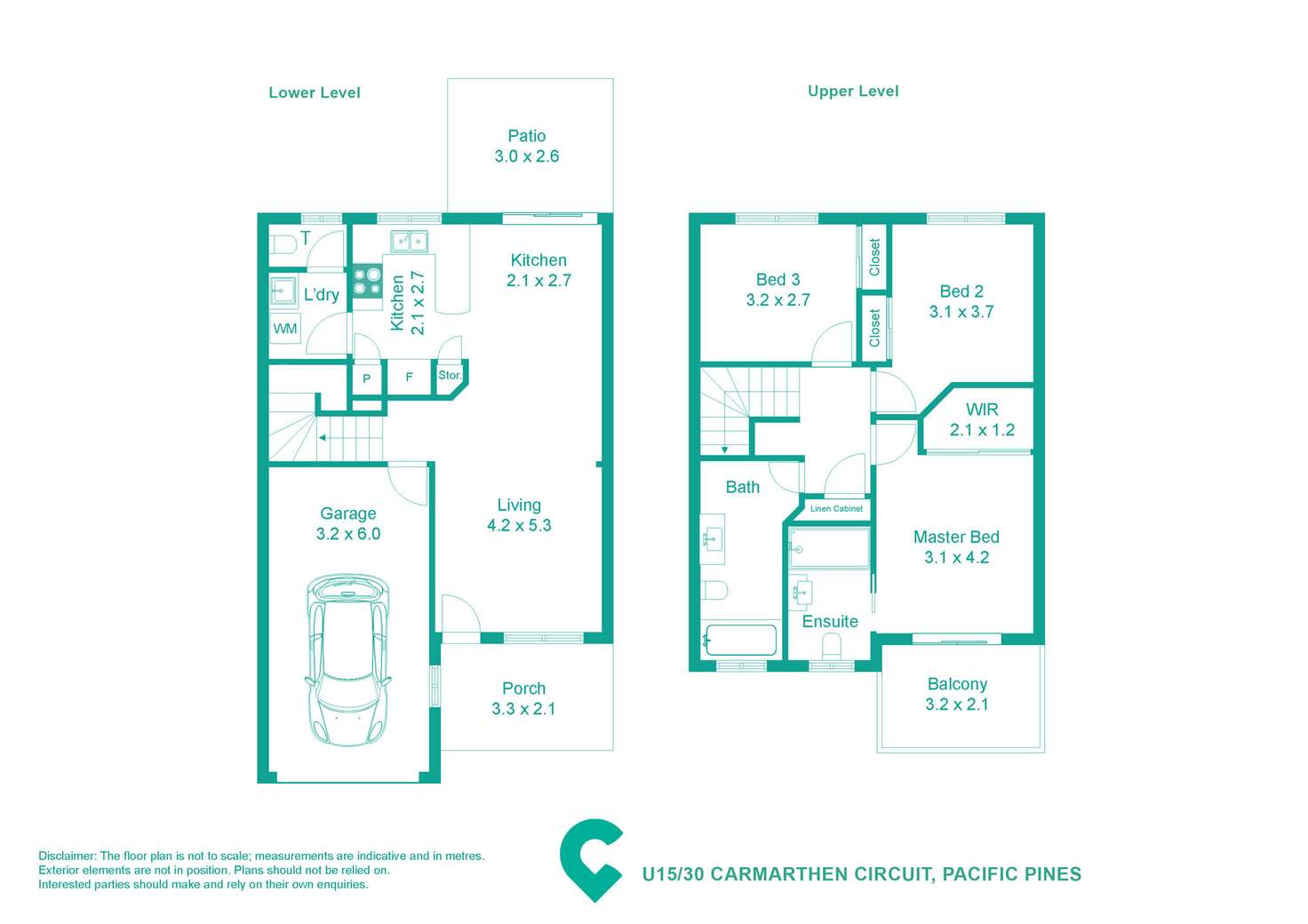 Floorplan of Homely townhouse listing, 15/30 Carmarthen Circuit, Pacific Pines QLD 4211