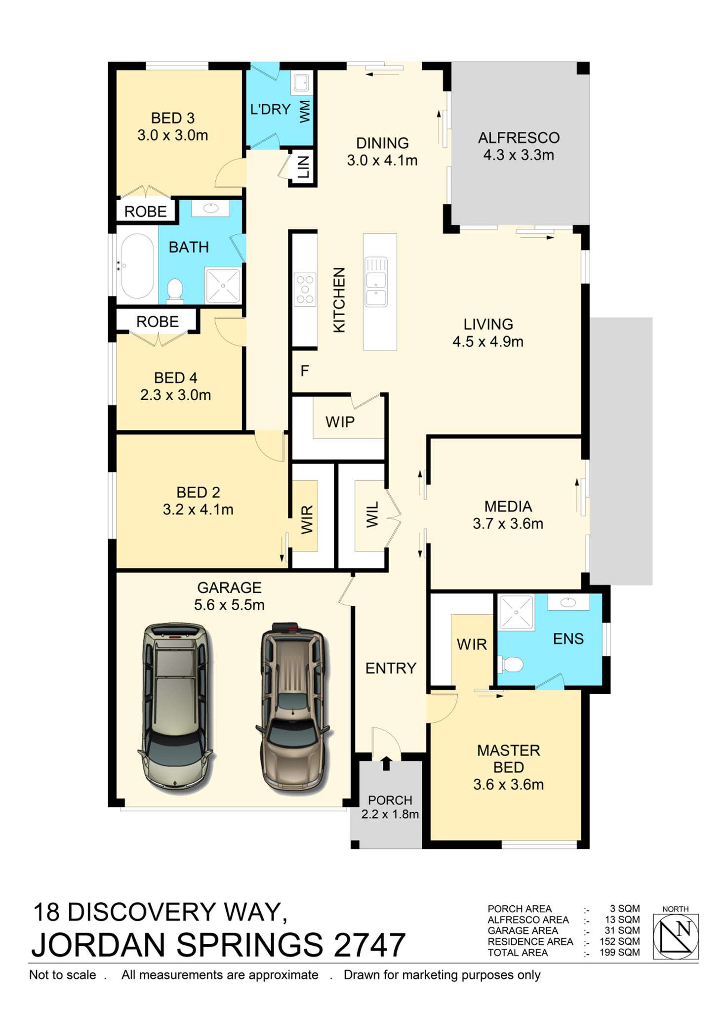 Floorplan of Homely house listing, 18 Discovery Way, Jordan Springs NSW 2747