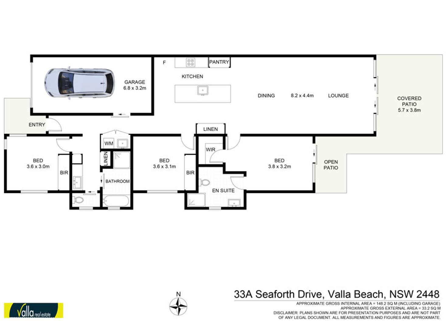 Floorplan of Homely house listing, 33A SEAFORTH DRIVE, Valla Beach NSW 2448