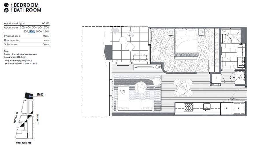 Floorplan of Homely apartment listing, Lot904/188 Ballarat Road, Footscray VIC 3011