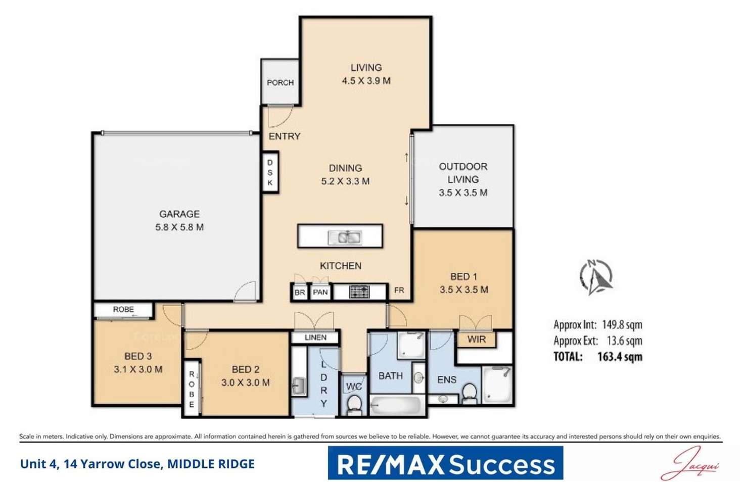 Floorplan of Homely unit listing, 4/14 Yarrow Close, Middle Ridge QLD 4350
