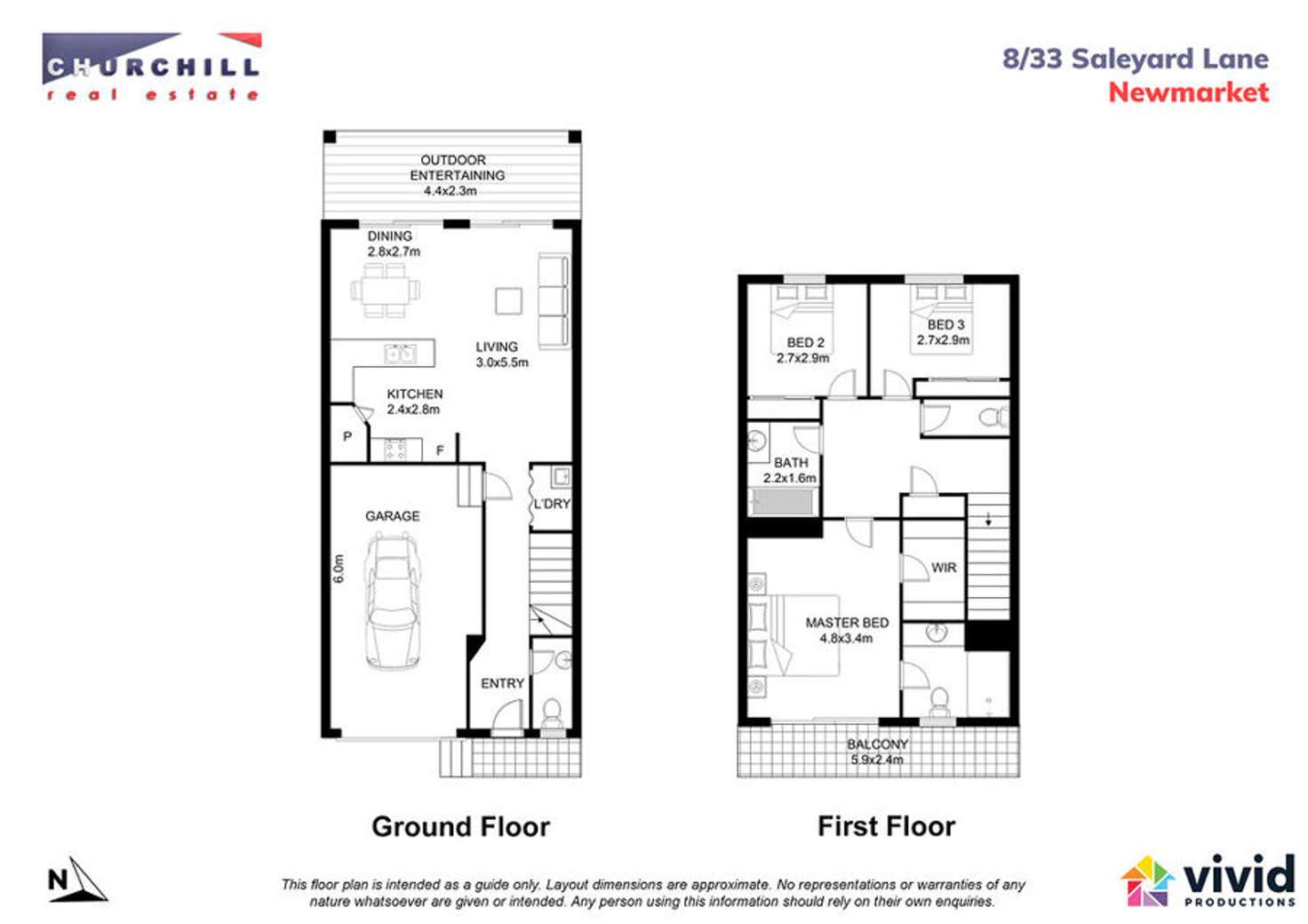 Floorplan of Homely townhouse listing, 8/33 Saleyards Lane, Newmarket QLD 4051