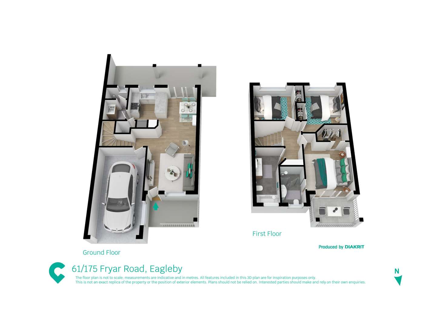 Floorplan of Homely townhouse listing, 61/175 Fryar Road, Eagleby QLD 4207