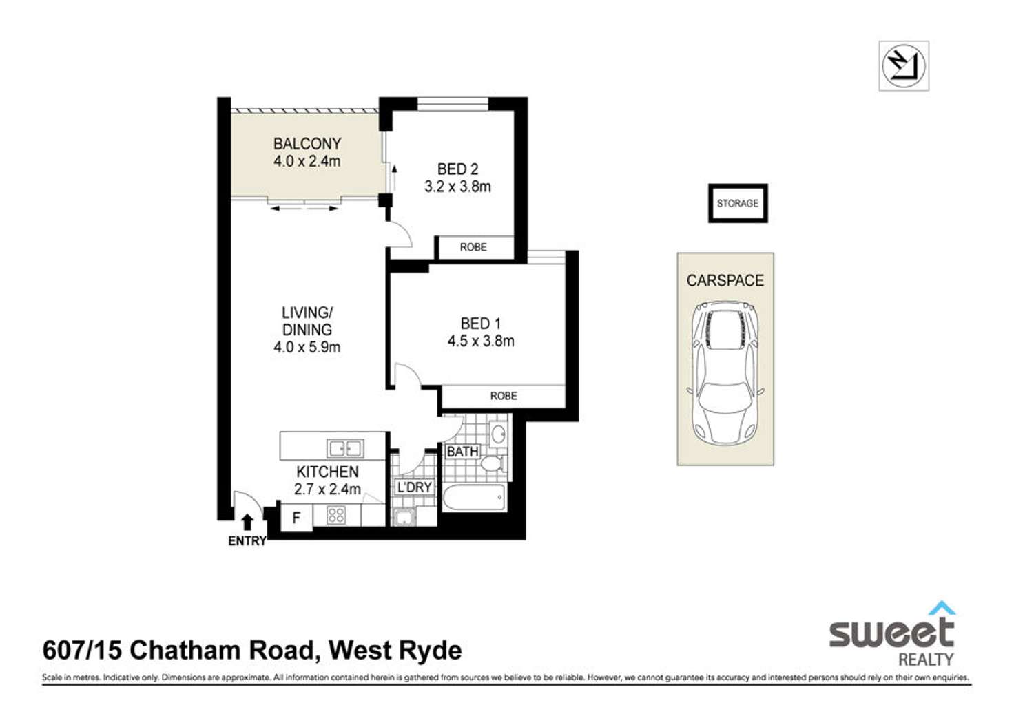 Floorplan of Homely unit listing, 607/15 Chatham Road, West Ryde NSW 2114