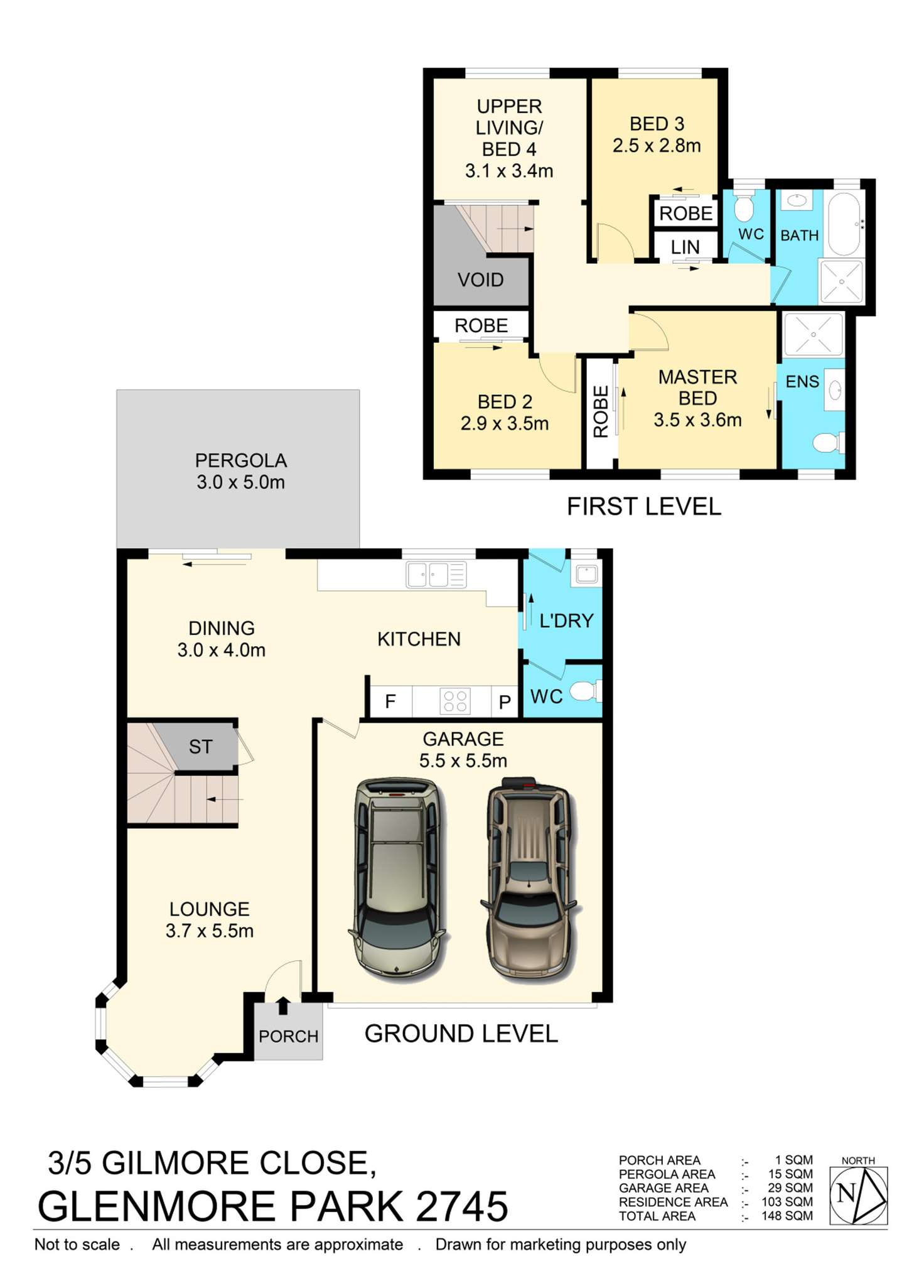 Floorplan of Homely townhouse listing, 3/5 Gilmore Close, Glenmore Park NSW 2745