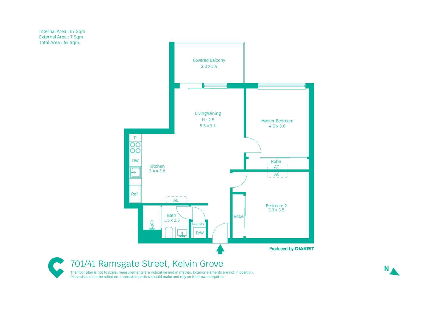 Floorplan of Homely apartment listing, 701/41 Ramsgate Street, Kelvin Grove QLD 4059