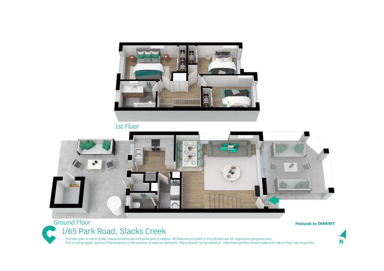 Floorplan of Homely townhouse listing, 1/65 Park Road, Slacks Creek QLD 4127