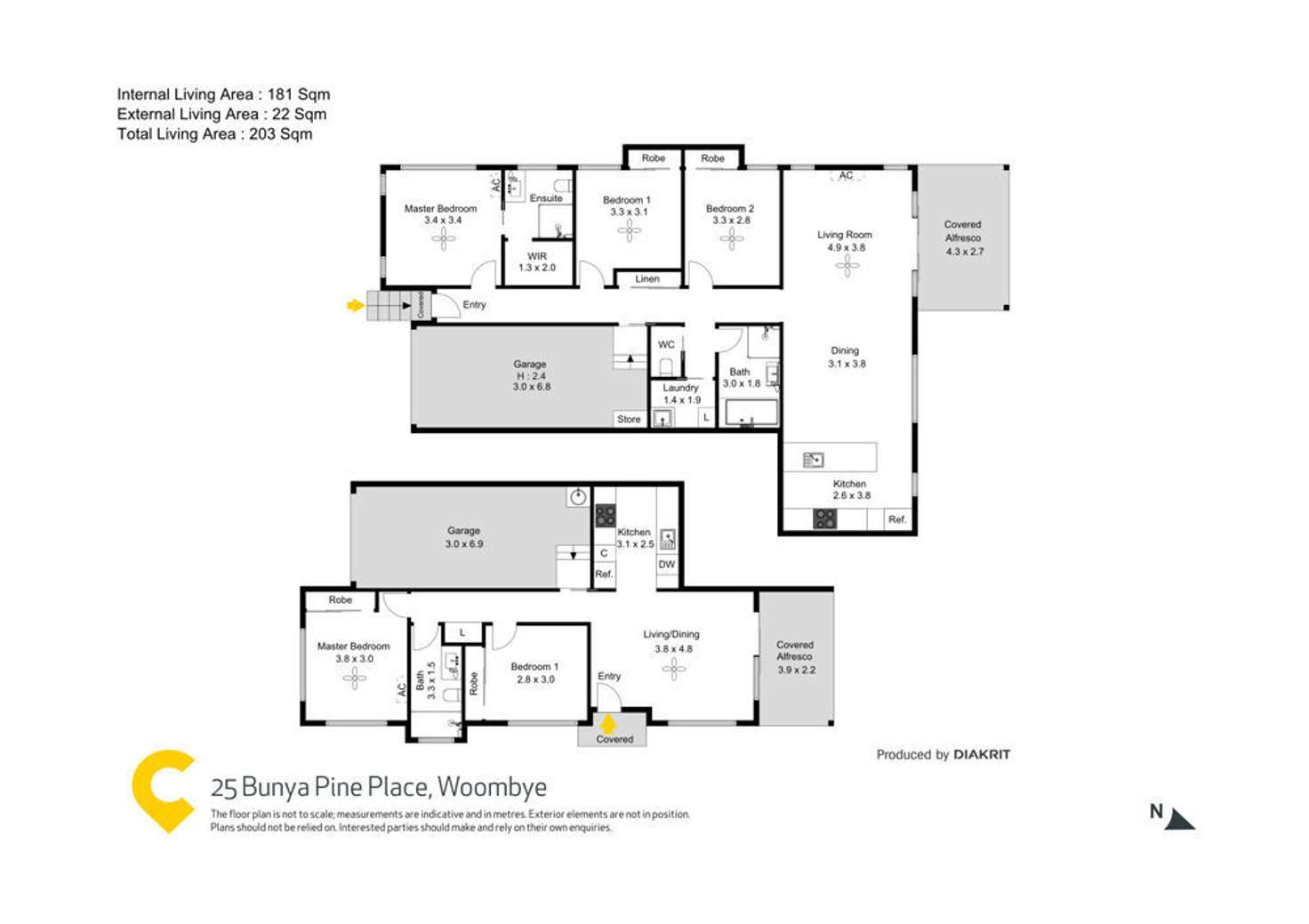 Floorplan of Homely semiDetached listing, 25B Bunya Pines Place, Woombye QLD 4559
