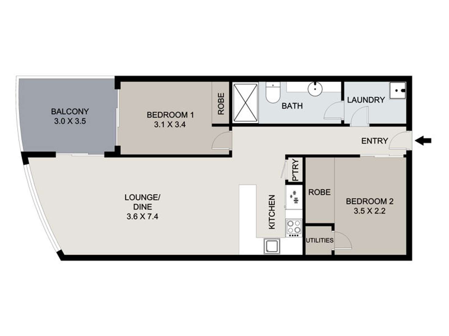 Floorplan of Homely apartment listing, L5/22 Barry Pde, Fortitude Valley QLD 4006