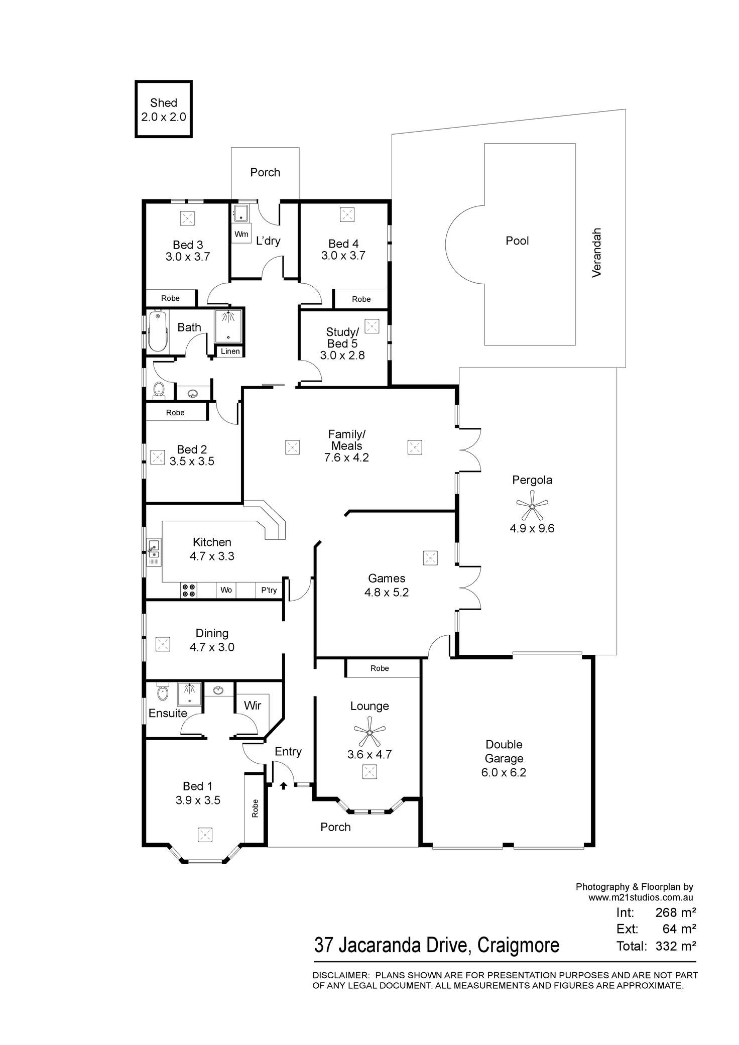 Floorplan of Homely house listing, 37 Jacaranda Drive, Craigmore SA 5114