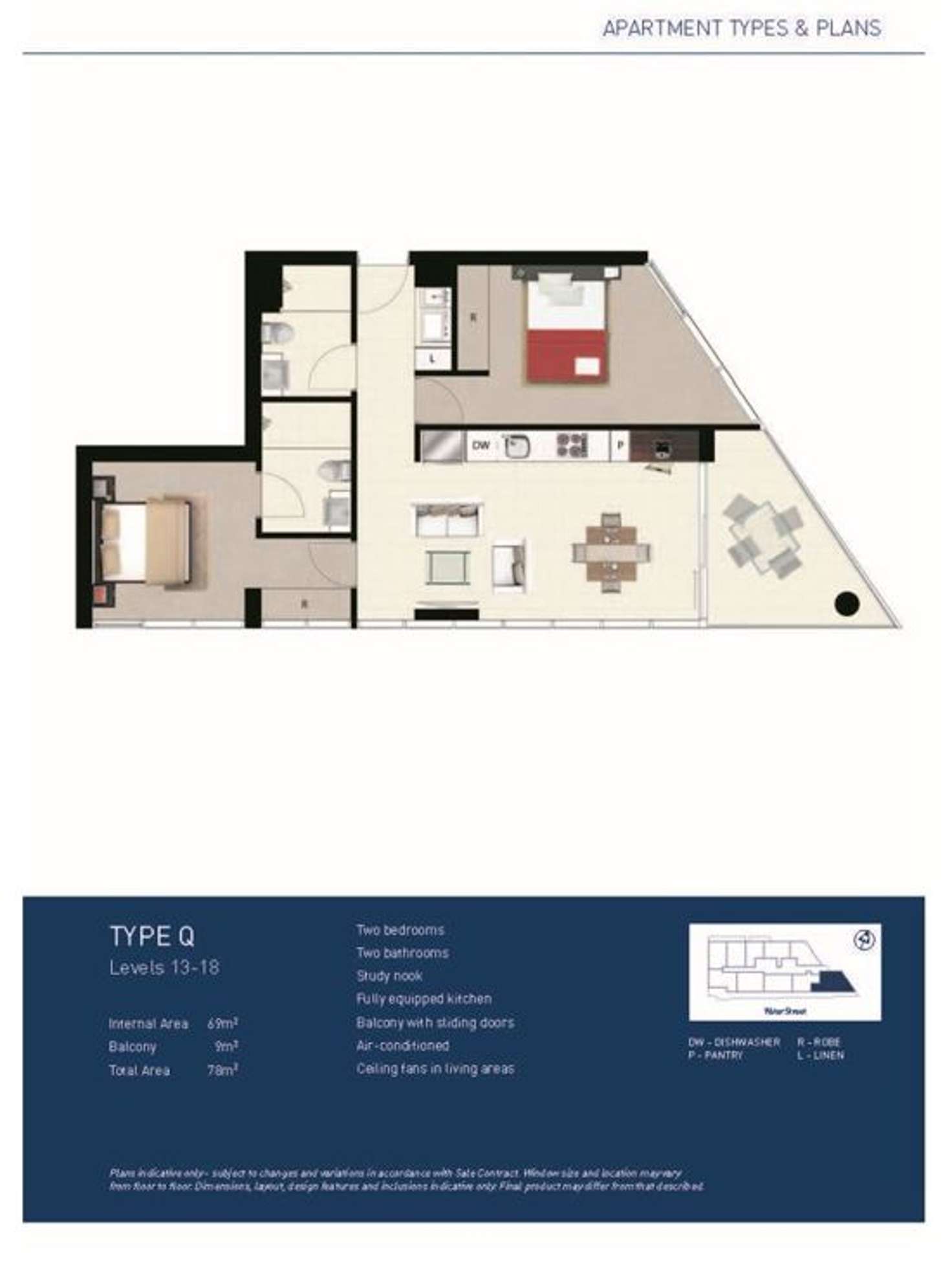Floorplan of Homely apartment listing, 1506/348 Water Street, Fortitude Valley QLD 4006