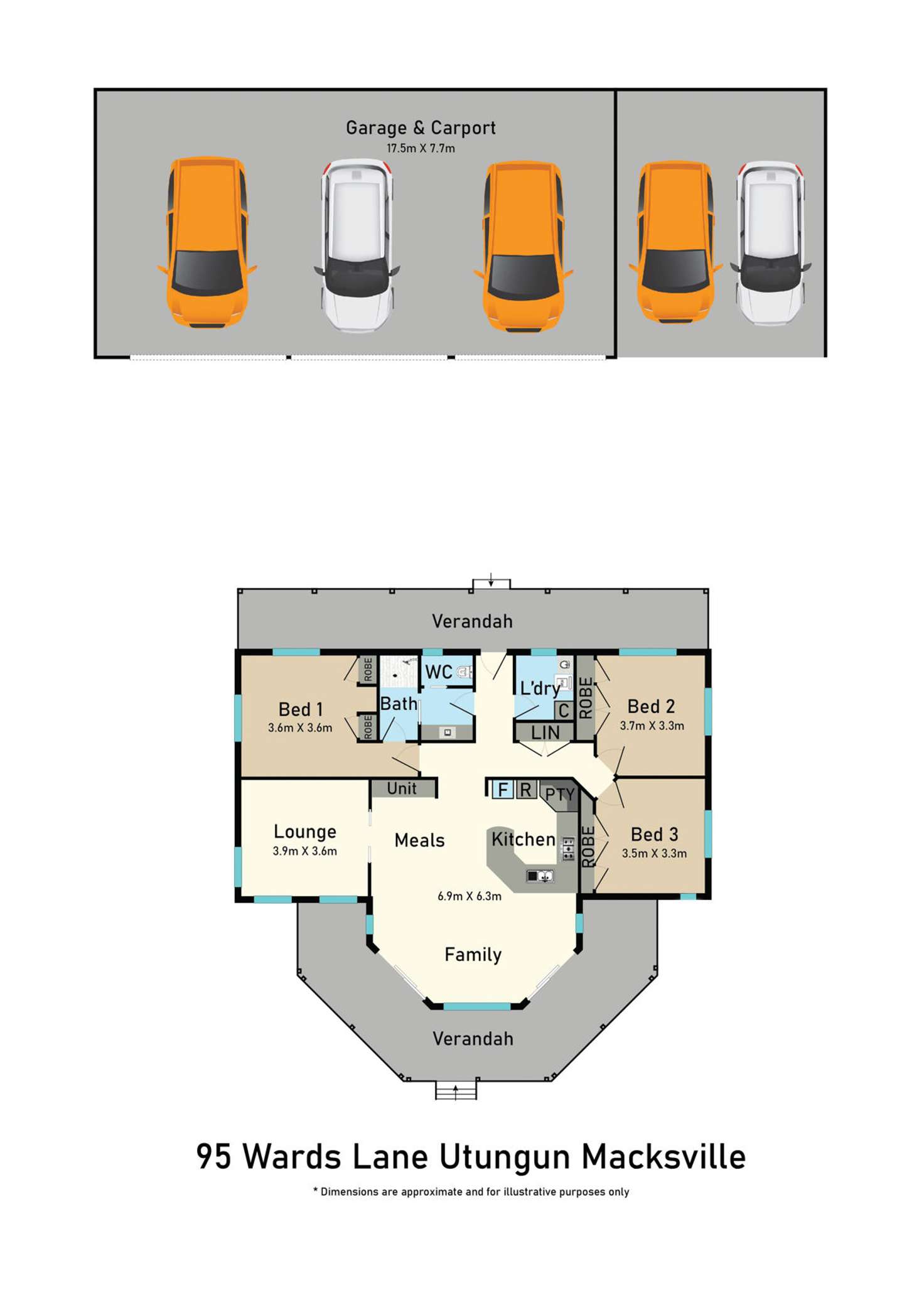 Floorplan of Homely acreageSemiRural listing, 95 Wards Lane, Utungun NSW 2447