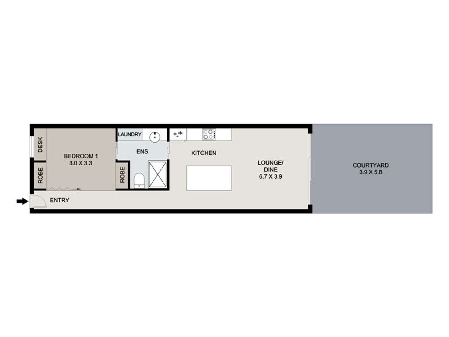 Floorplan of Homely apartment listing, L1/41 Robertson Street, Fortitude Valley QLD 4006