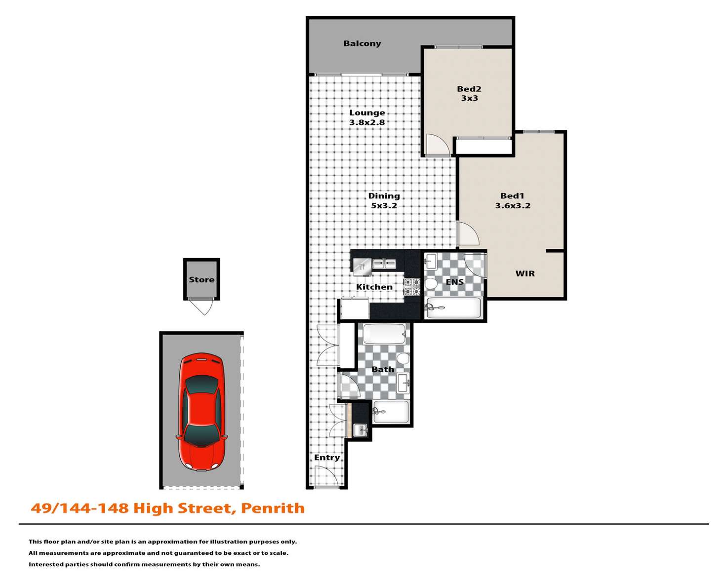 Floorplan of Homely unit listing, 49/144-148 High Street, Penrith NSW 2750