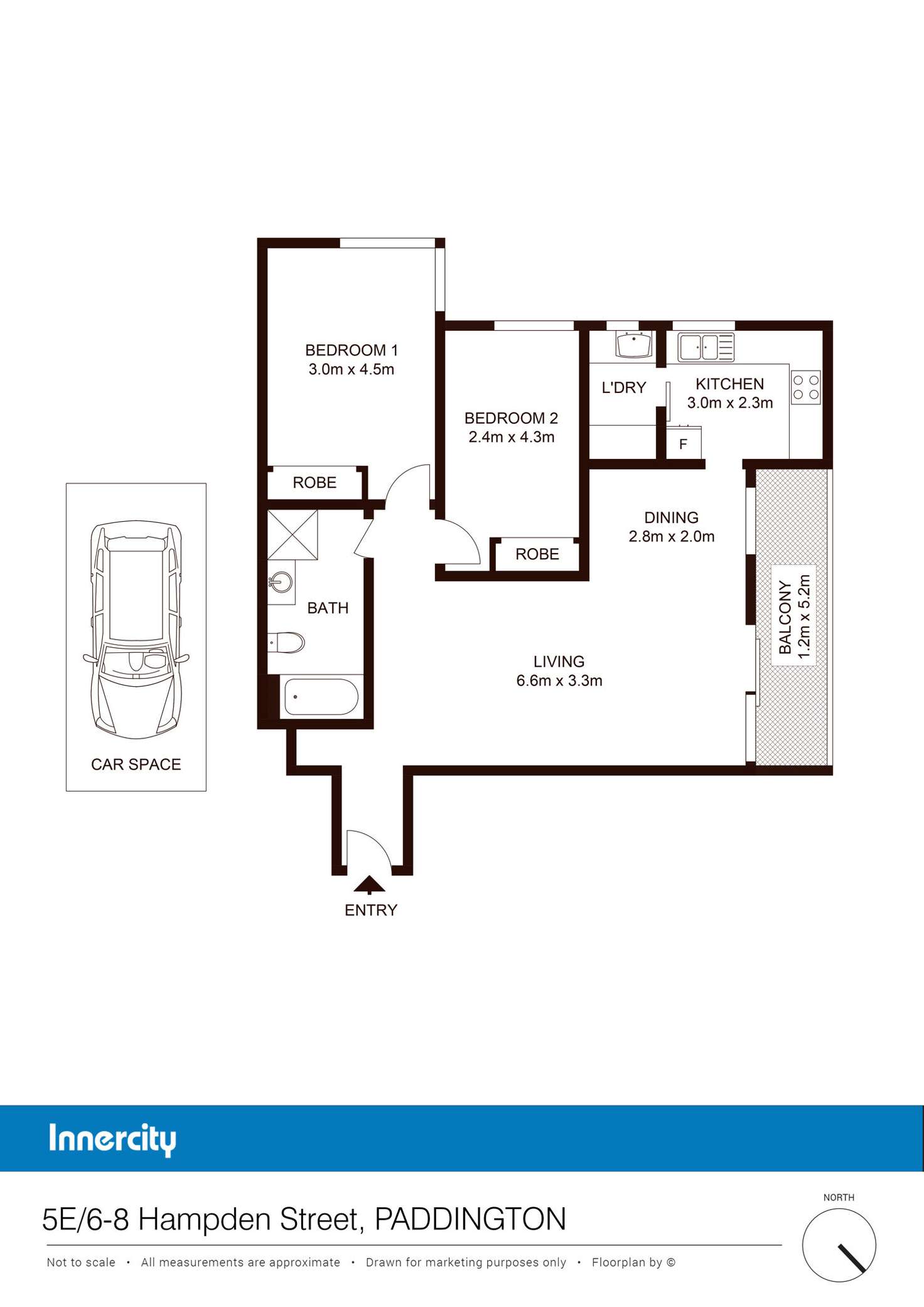 Floorplan of Homely unit listing, 5E/6-8 Hampden St, Paddington NSW 2021