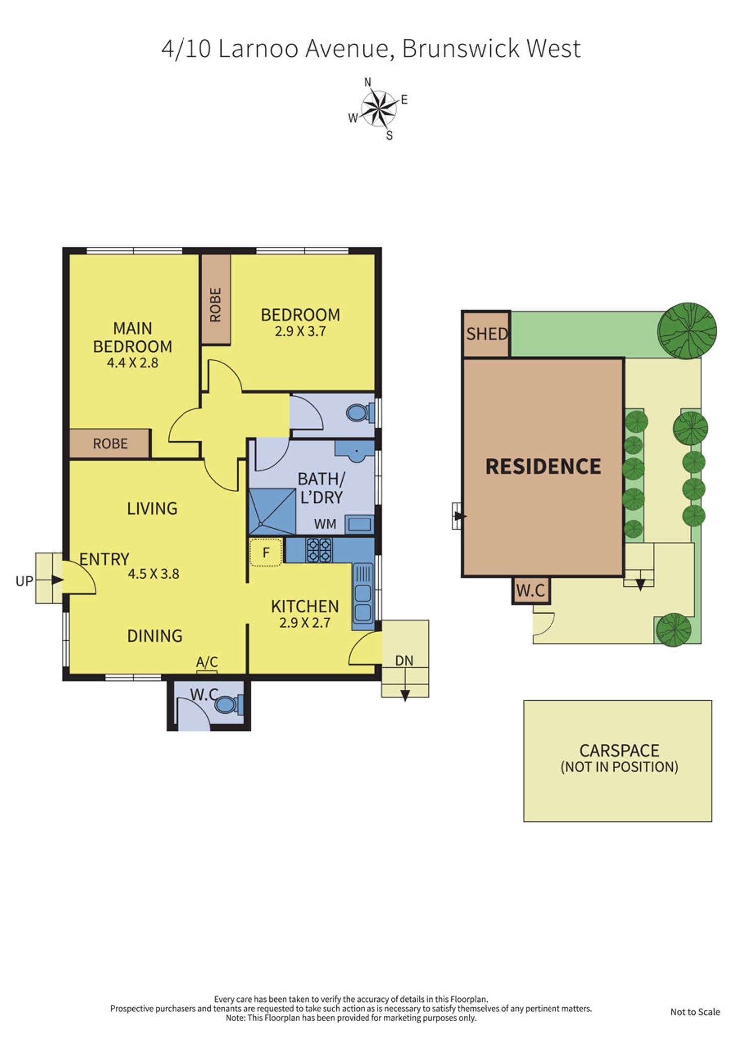 Floorplan of Homely unit listing, 4/10 Larnoo Ave, Brunswick West VIC 3055