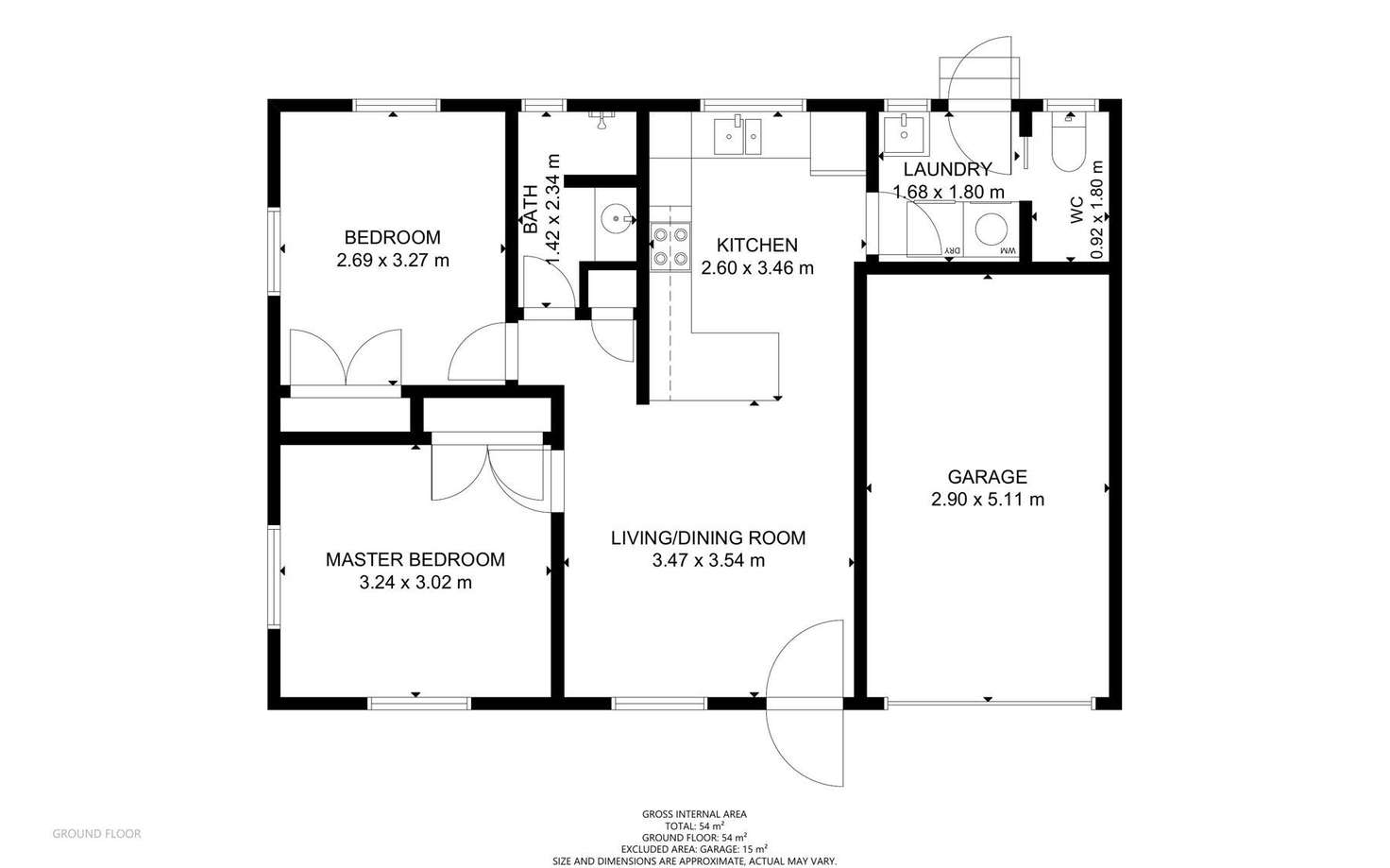 Floorplan of Homely unit listing, 1/6 Collard Court, Darling Heights QLD 4350
