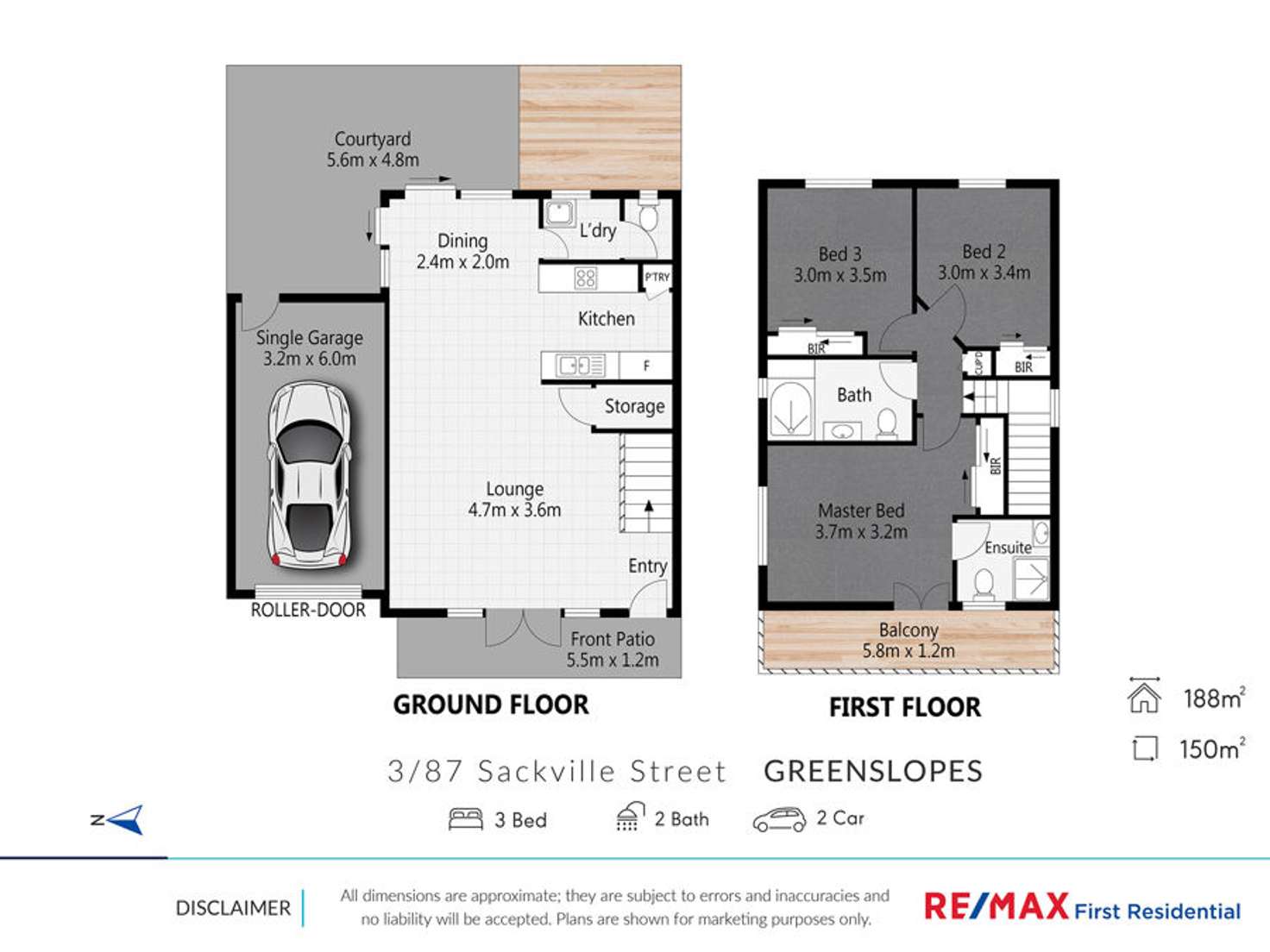 Floorplan of Homely townhouse listing, 3 / 87 Sackville Street, Greenslopes QLD 4120