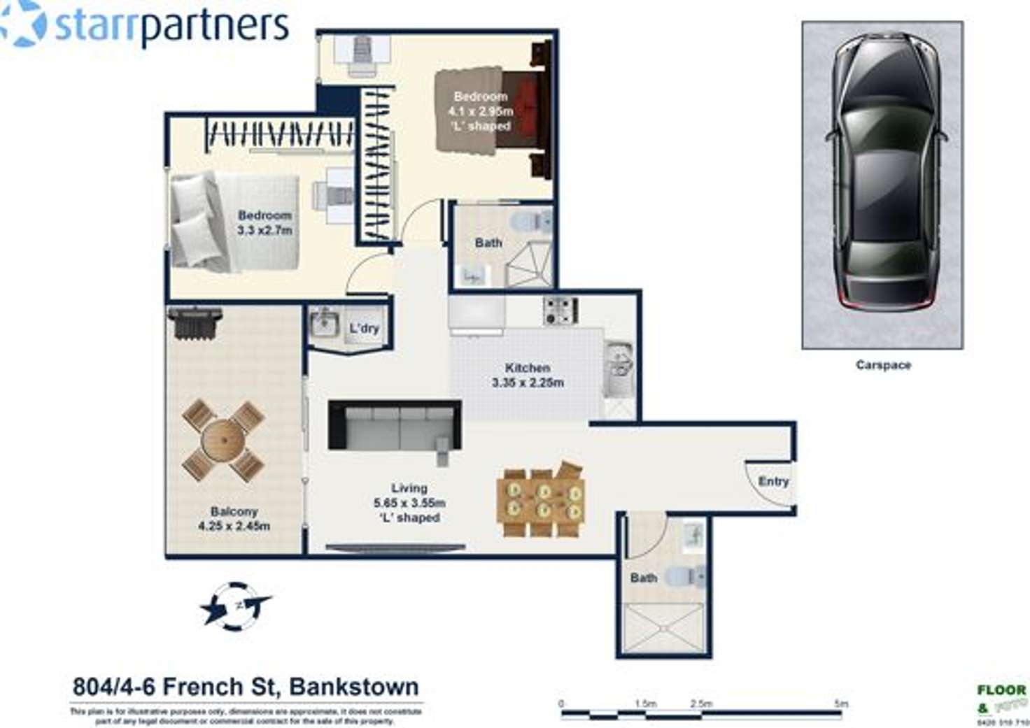 Floorplan of Homely apartment listing, B804/4 French Ave, Bankstown NSW 2200